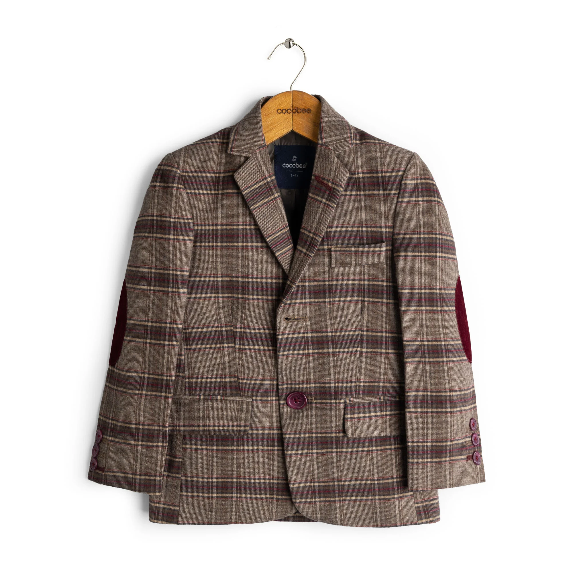 Checkered Brown Formal Blazer