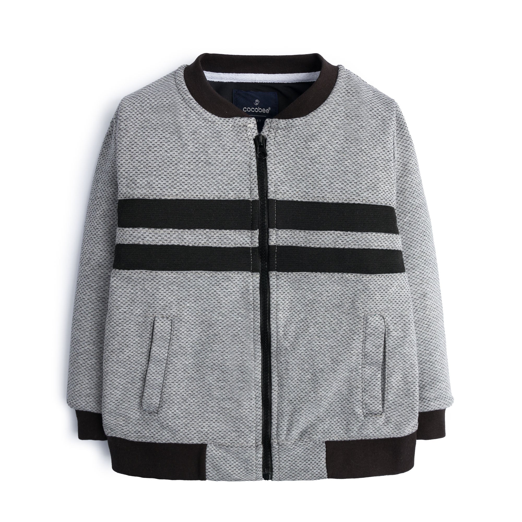 Self patterned zip Up Jacket