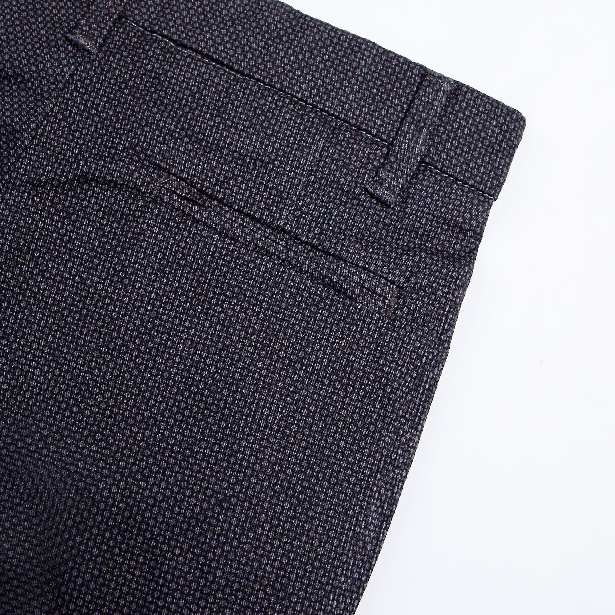 Micro Check Cotton Pant-Grey - Image 4