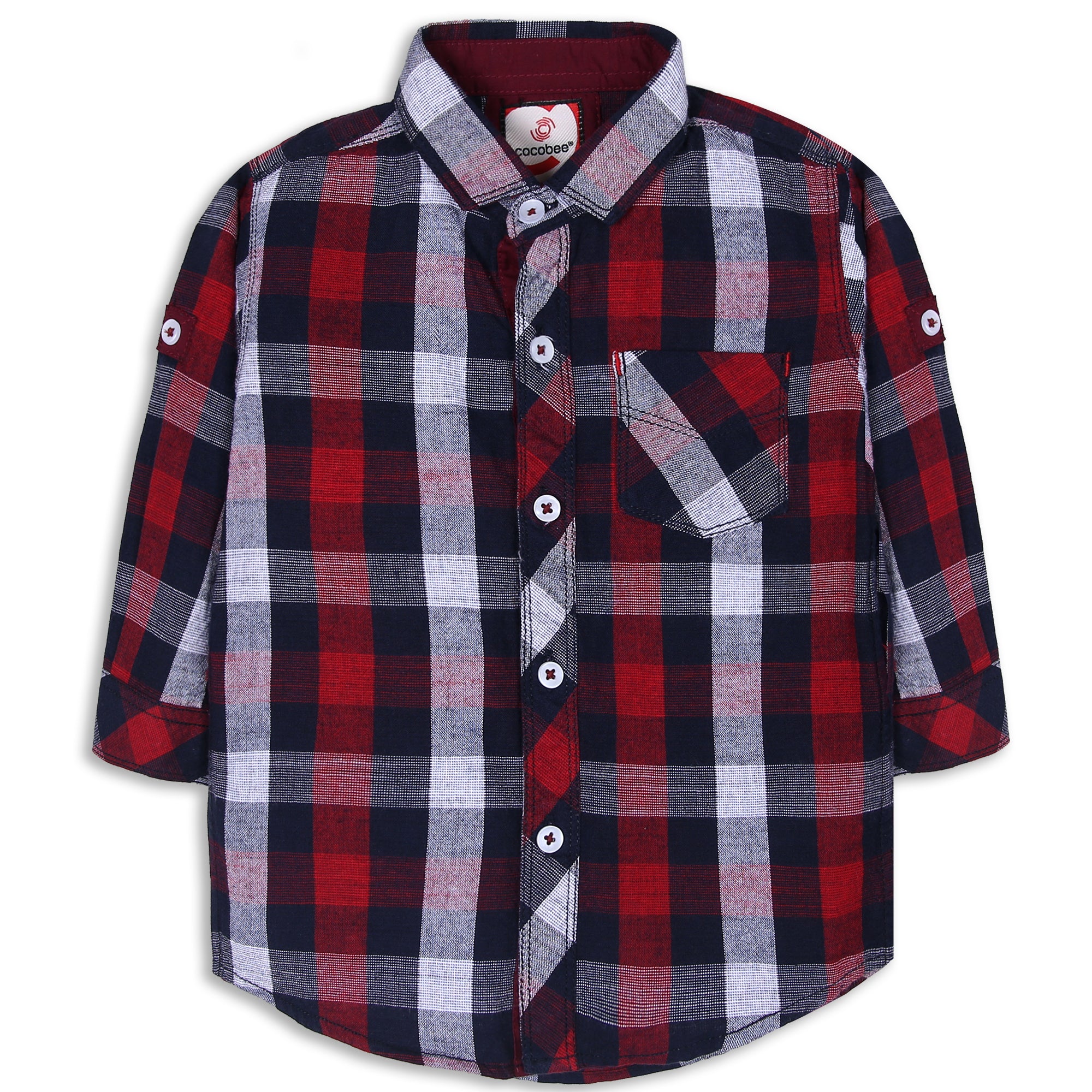 Maroon Checked Shirt - Image 2