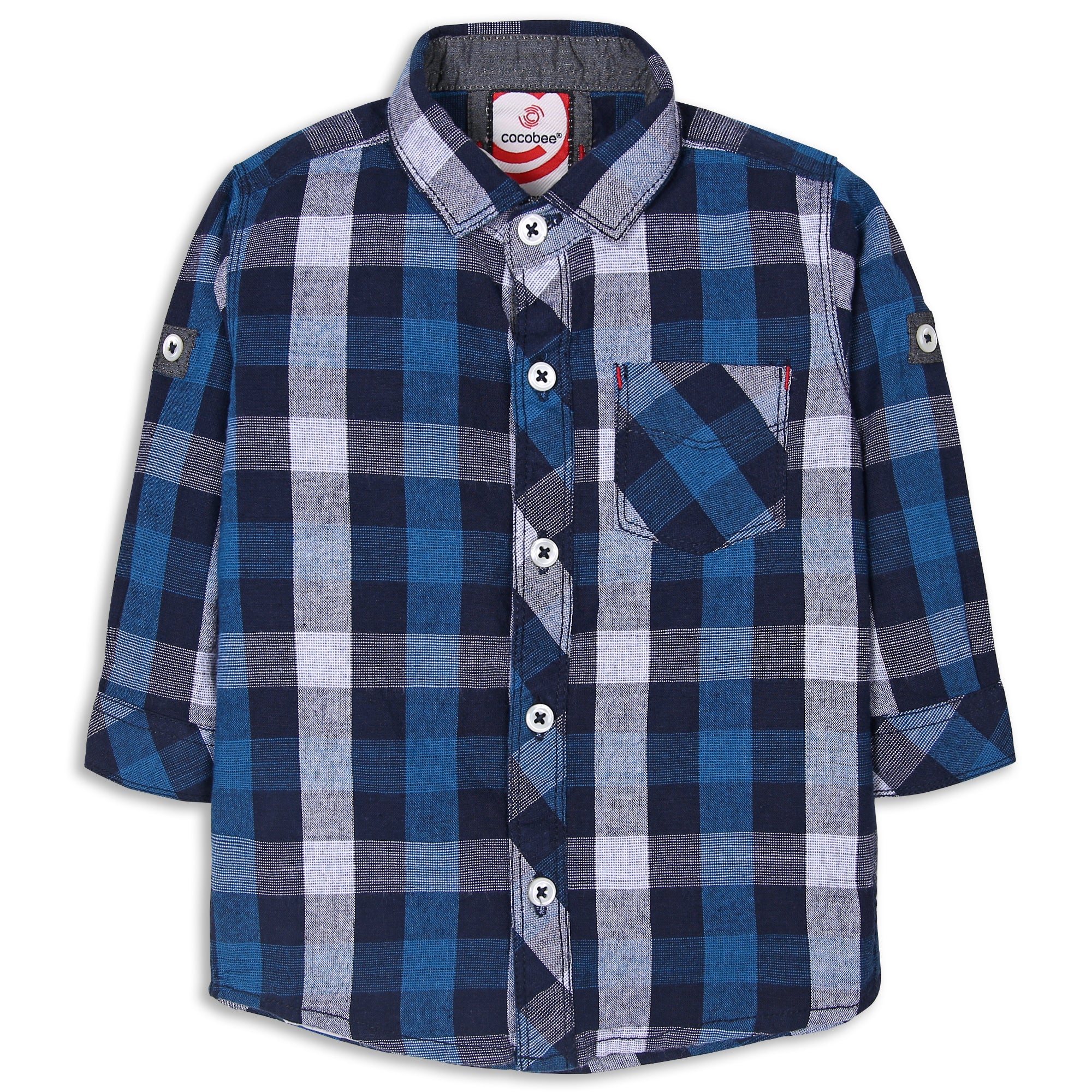 Royal Blue Checked Shirt - Image 2