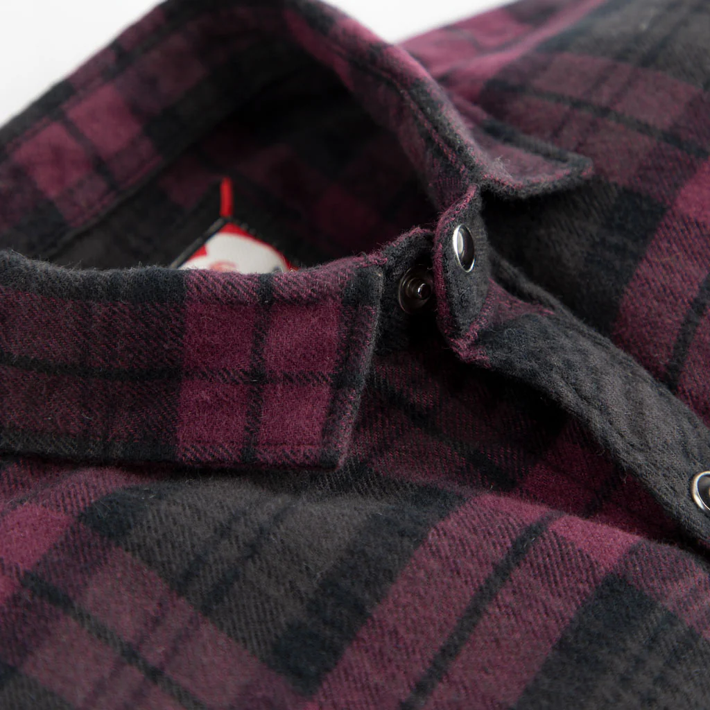 Maroon Tartan Flannel Shirt - Image 2
