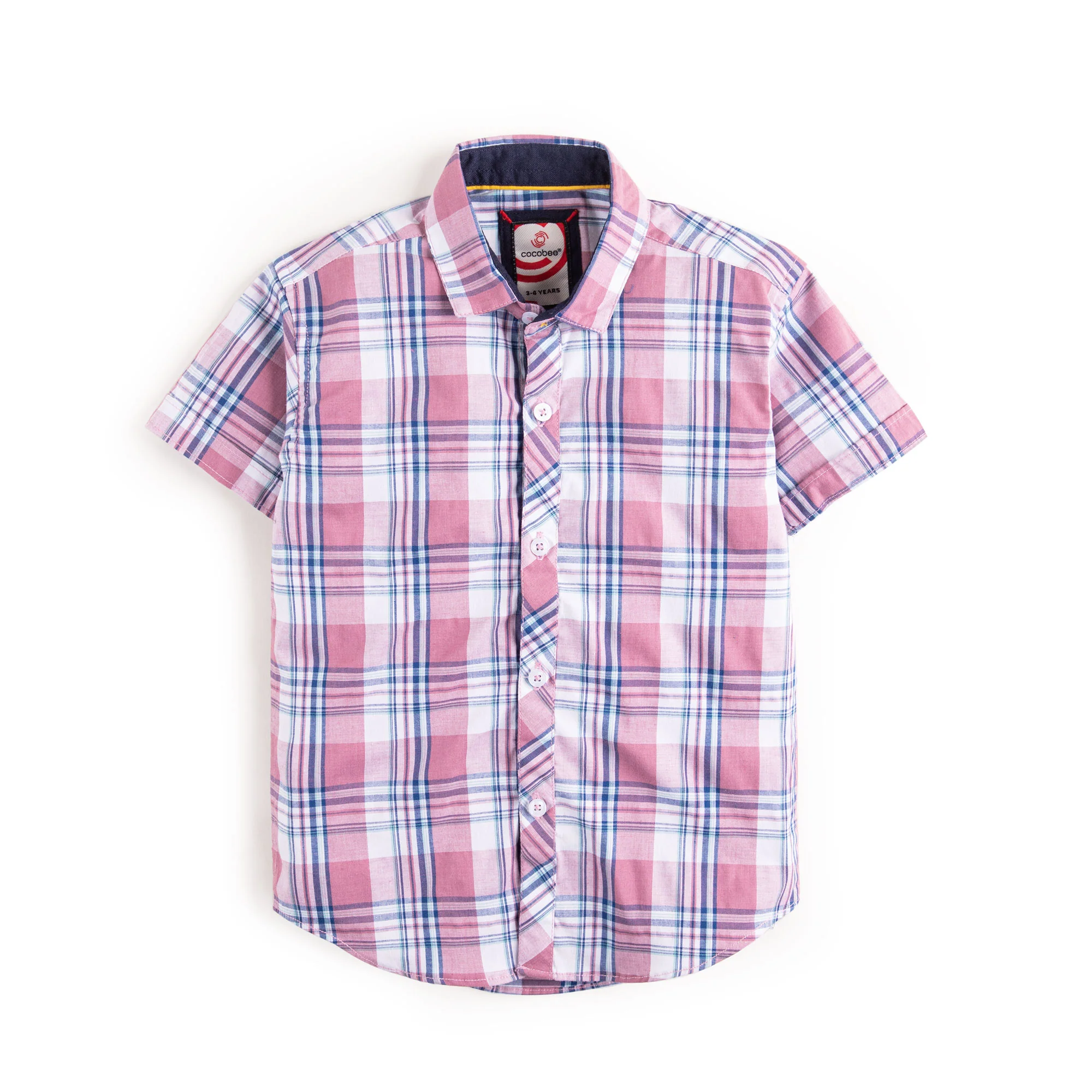 Short Sleeves Checkered Shirt