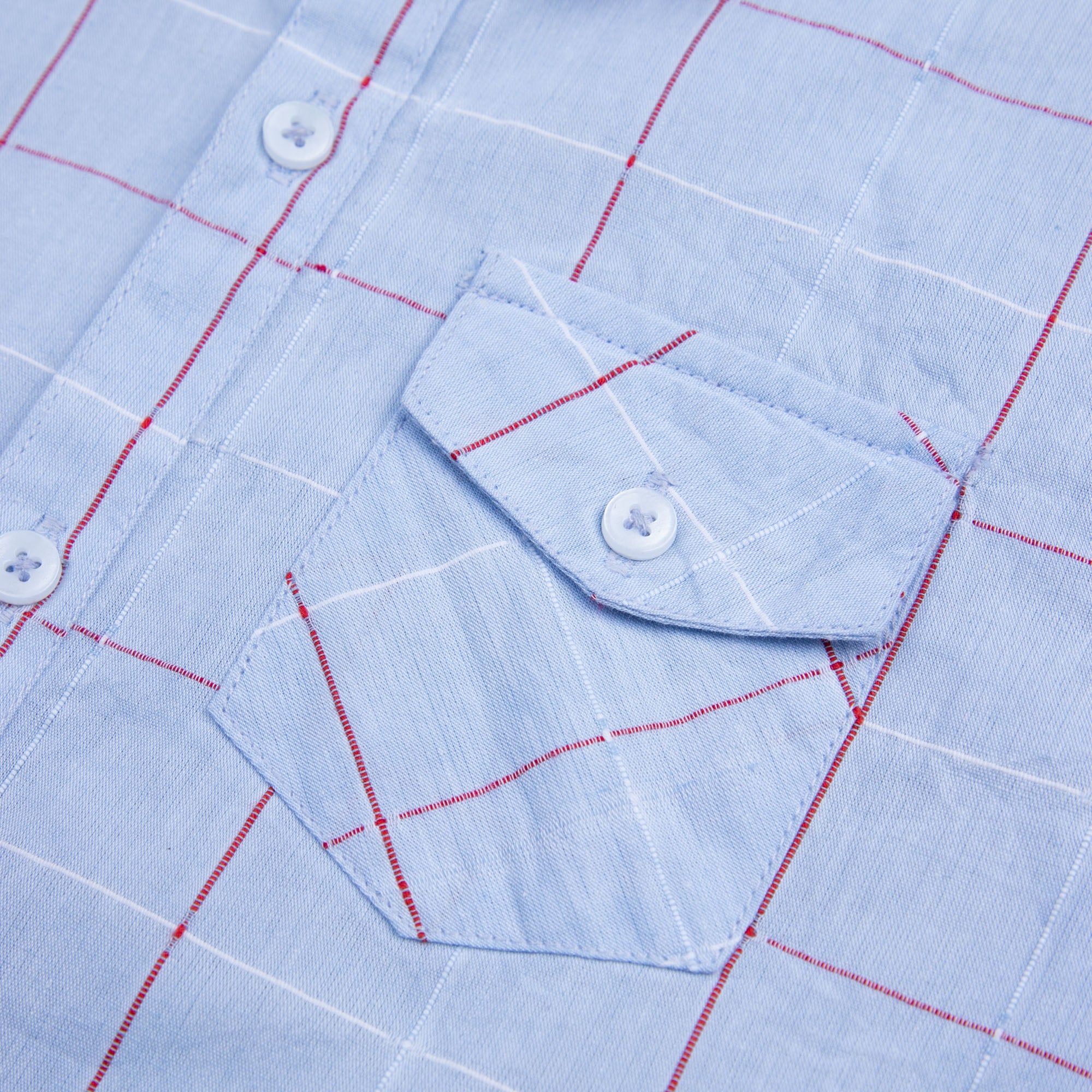 Jaunty Blue Casual Check Shirt - Image 2