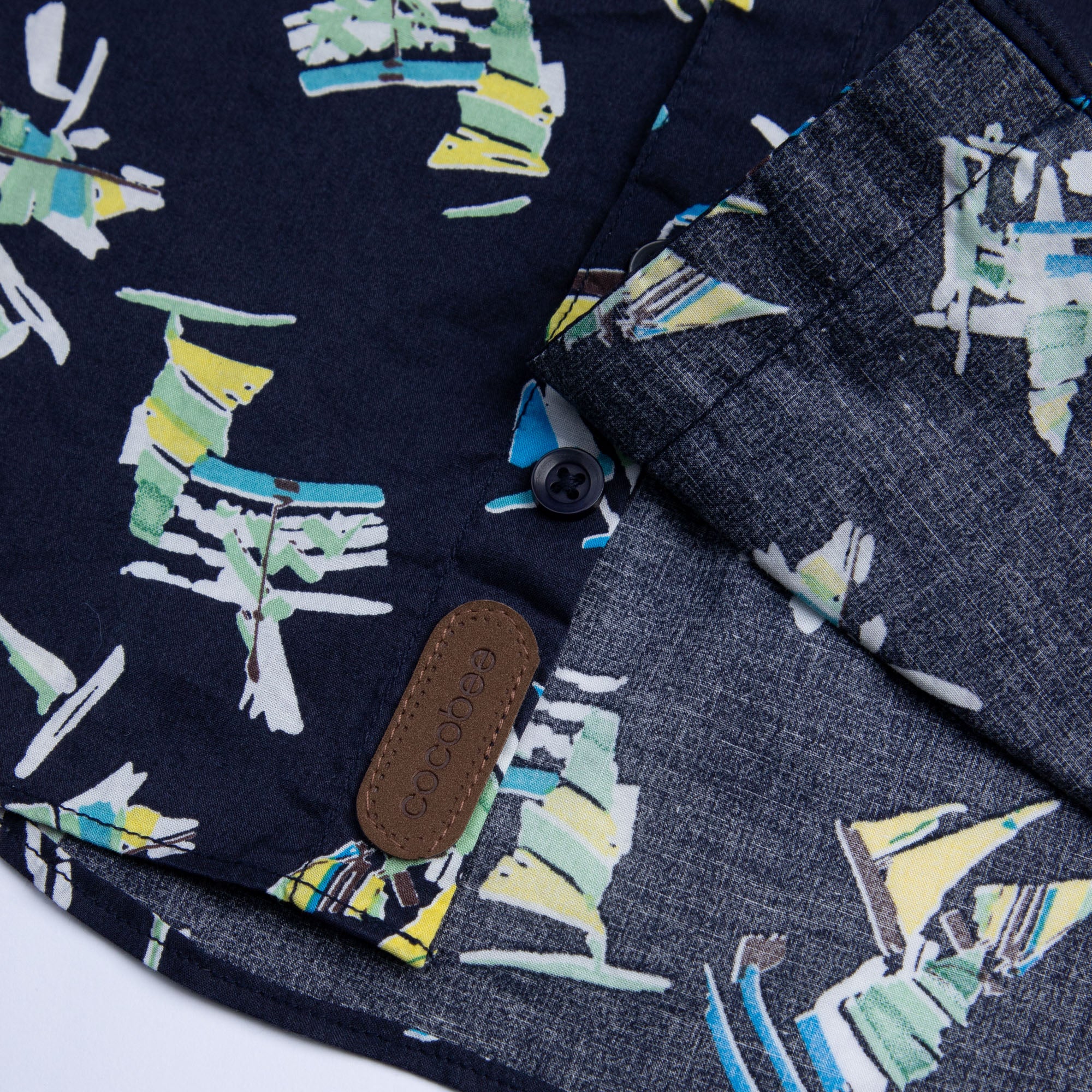 Printed Blue Dress Shirt - Image 3