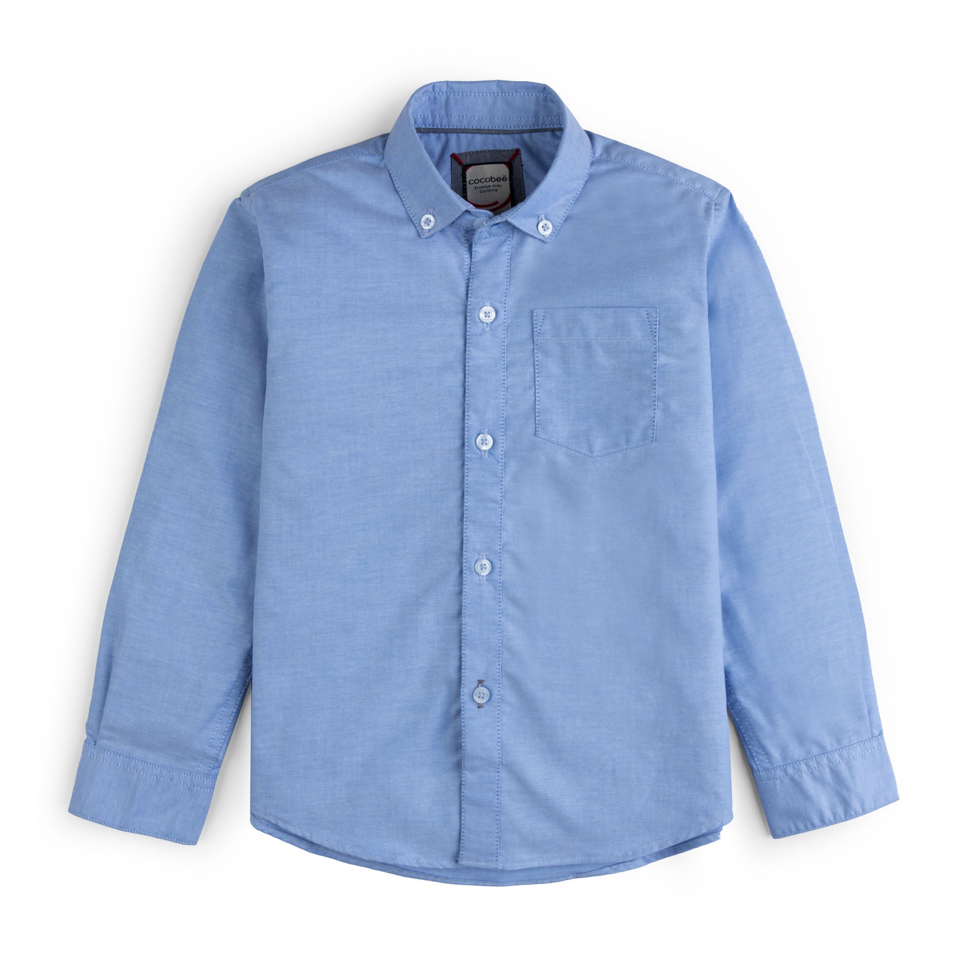 Plain Blue Button-Down Shirt