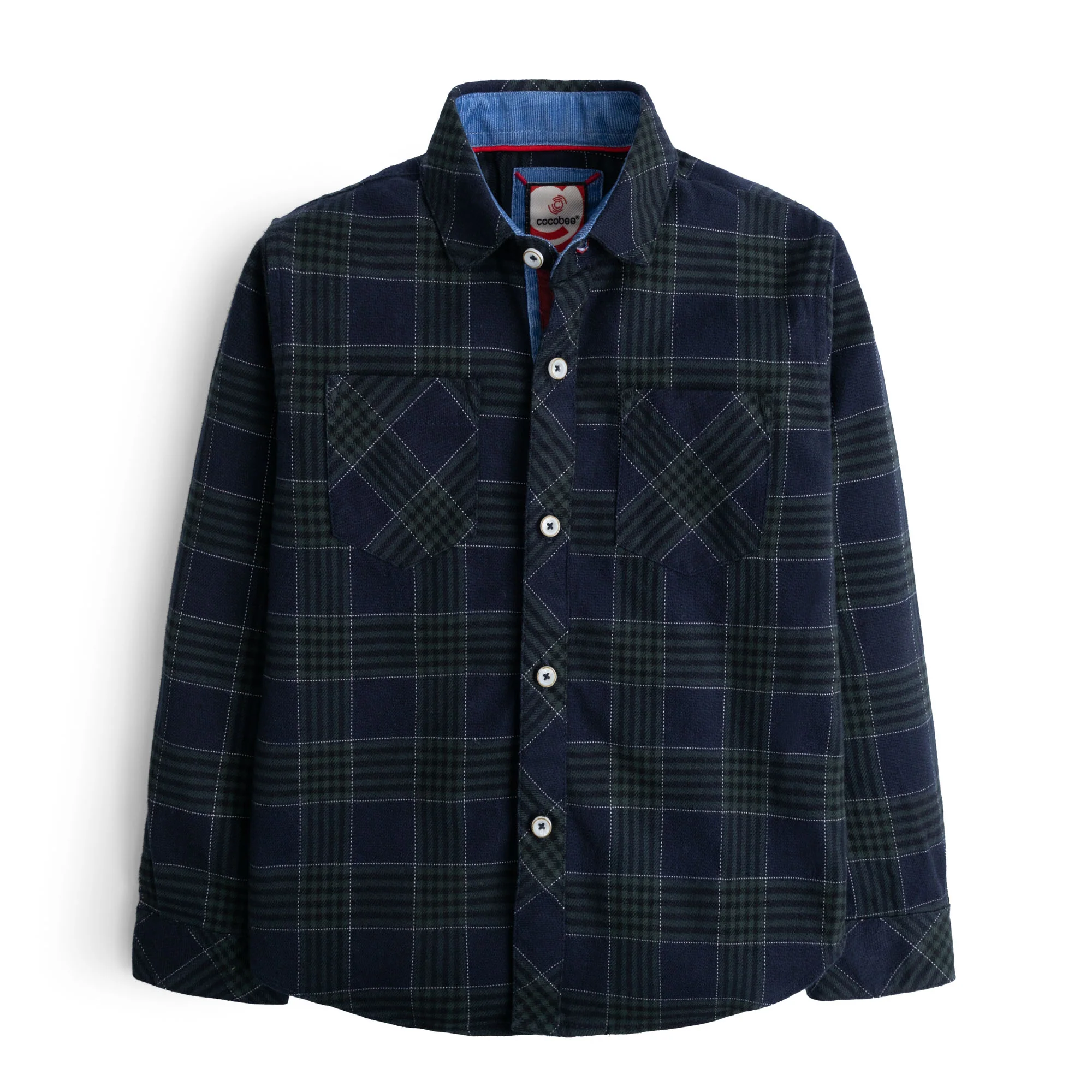 Navy Blue Checkered Shirt