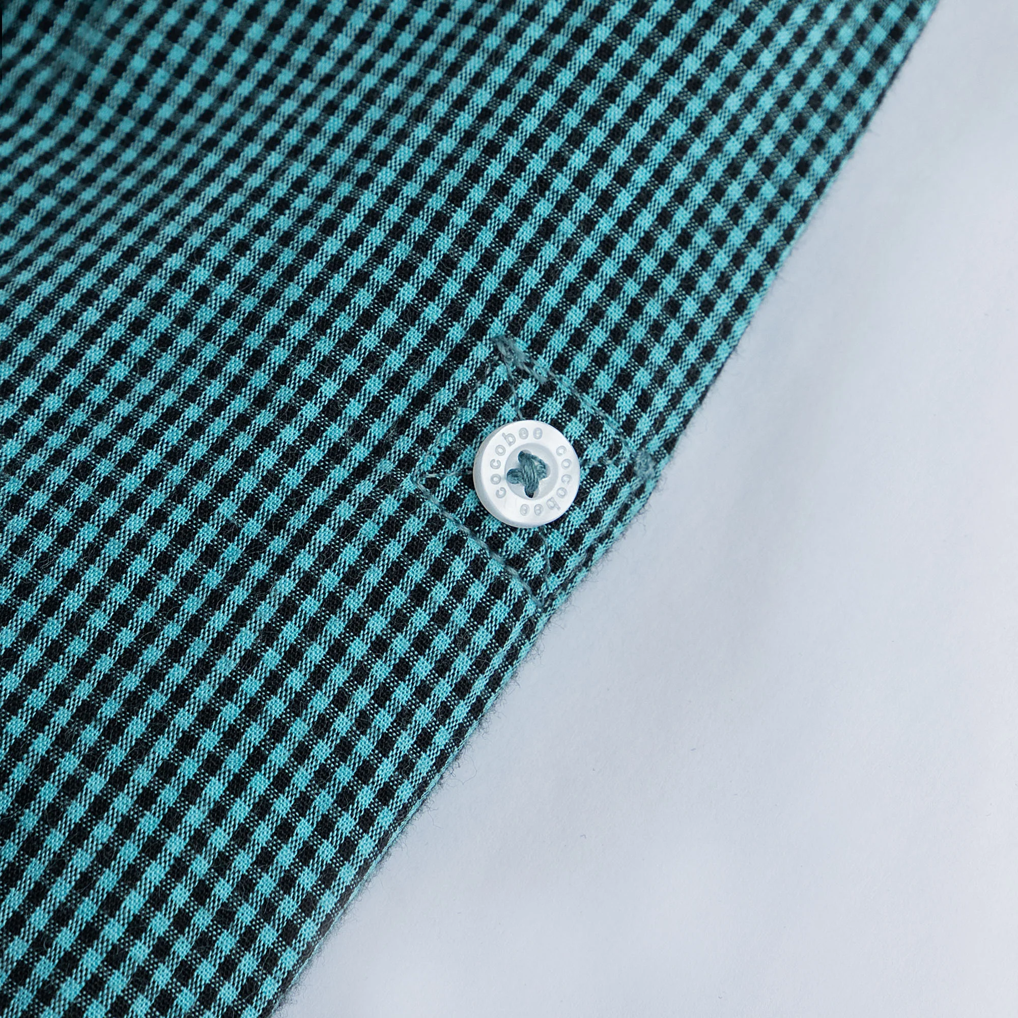 Blue Micro checkered Casual Shirt - Image 3