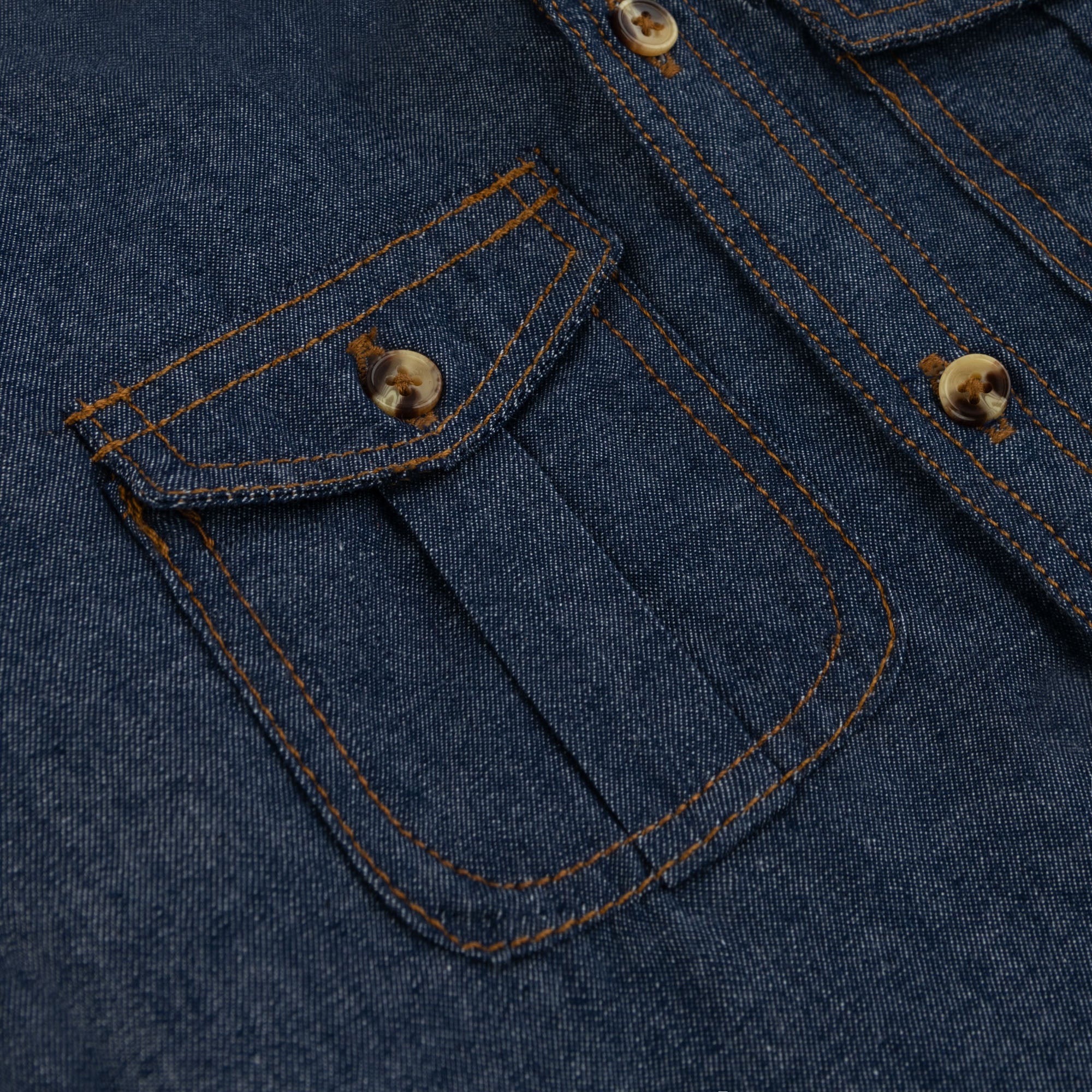 Solid Blue Denim Shirt - Image 2