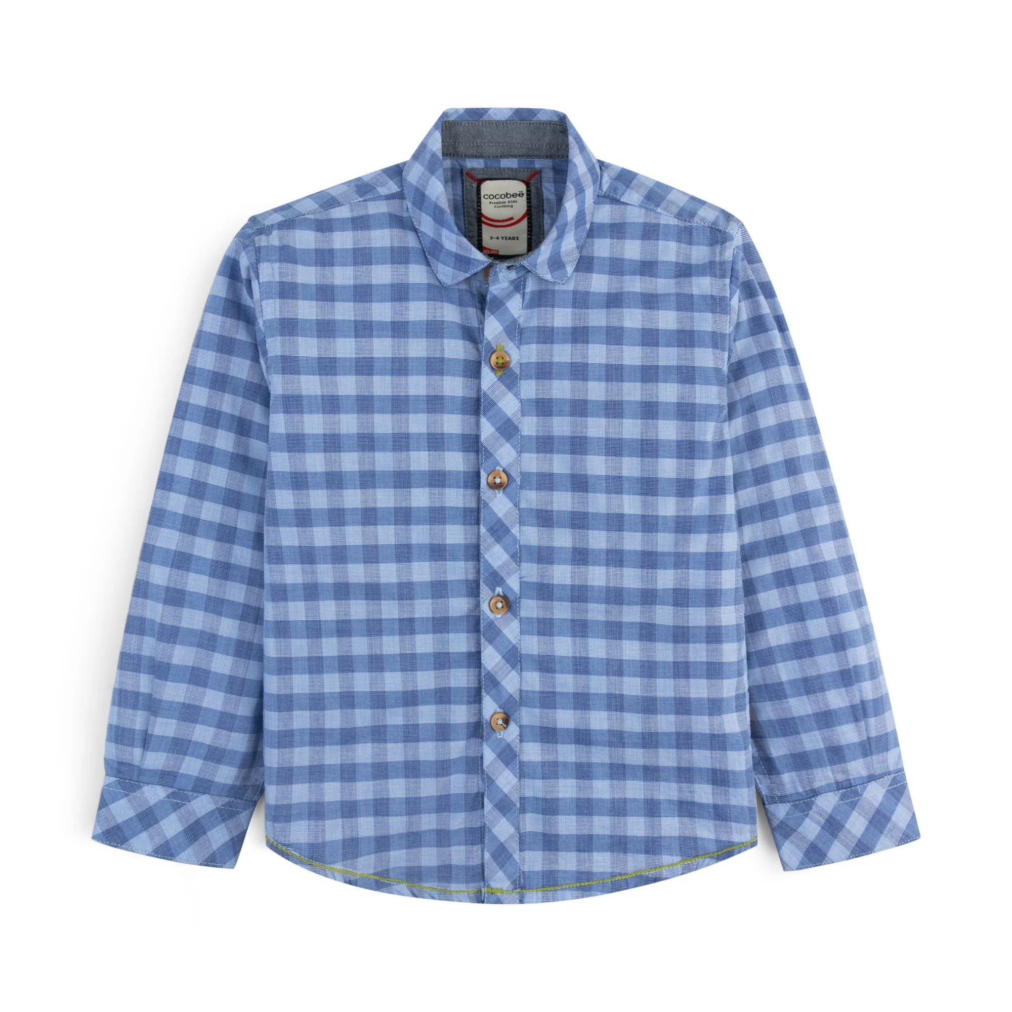 Blue Gingham Check Casual Shirt
