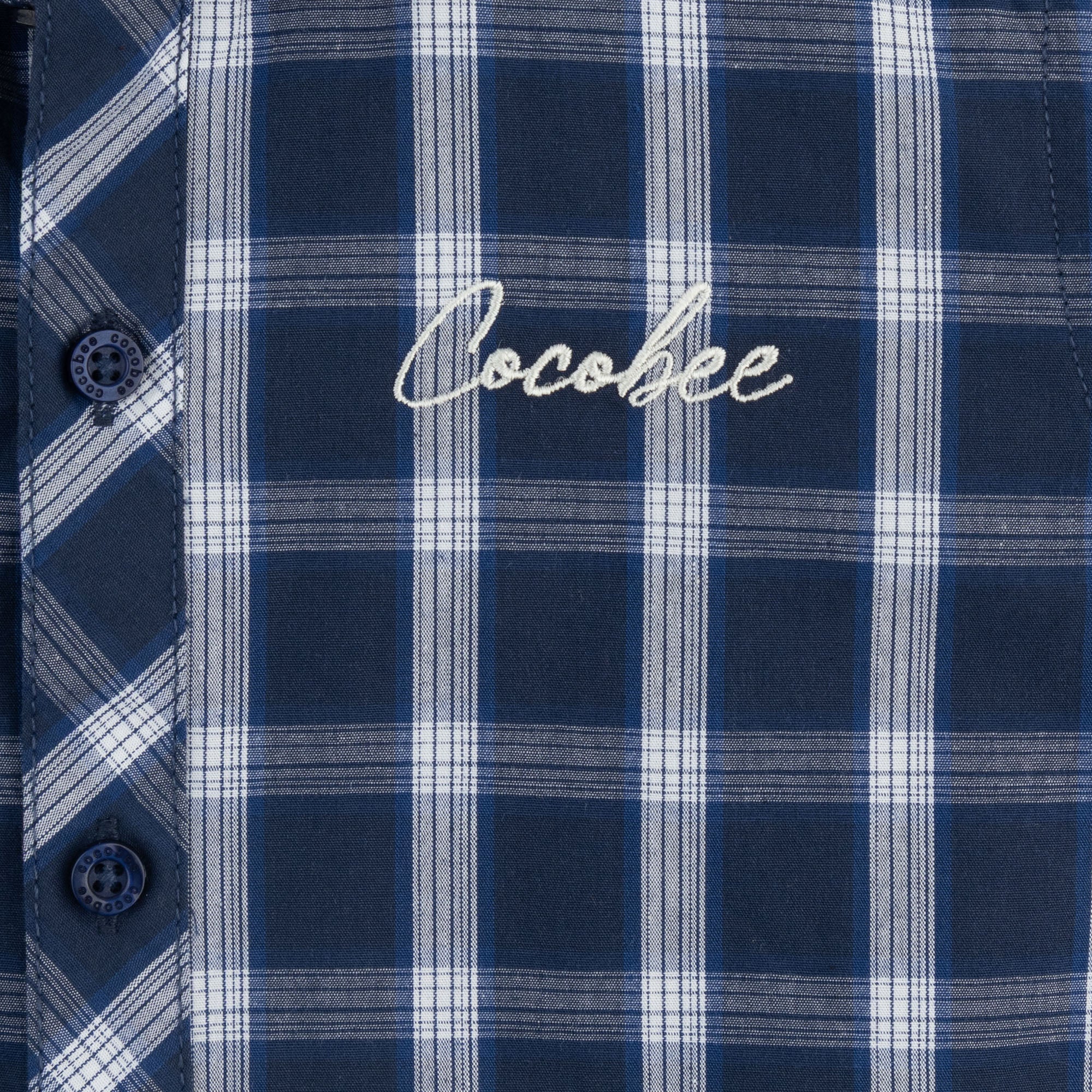 Navy Classic Grid Shirt - Image 2