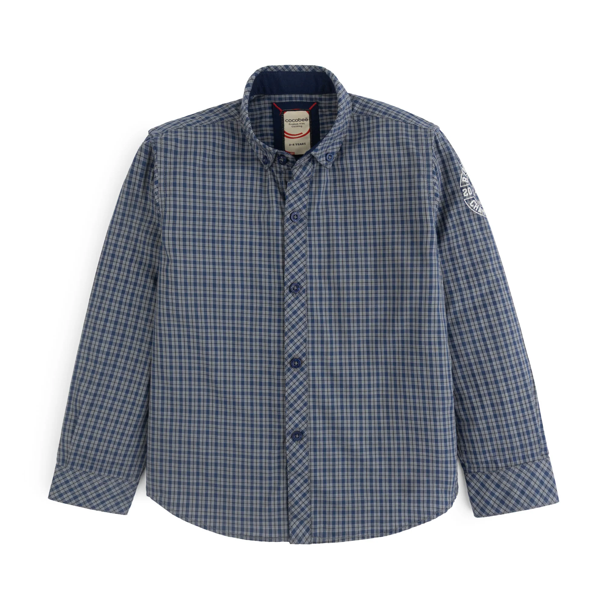 Silver Blue Classic Check Shirt
