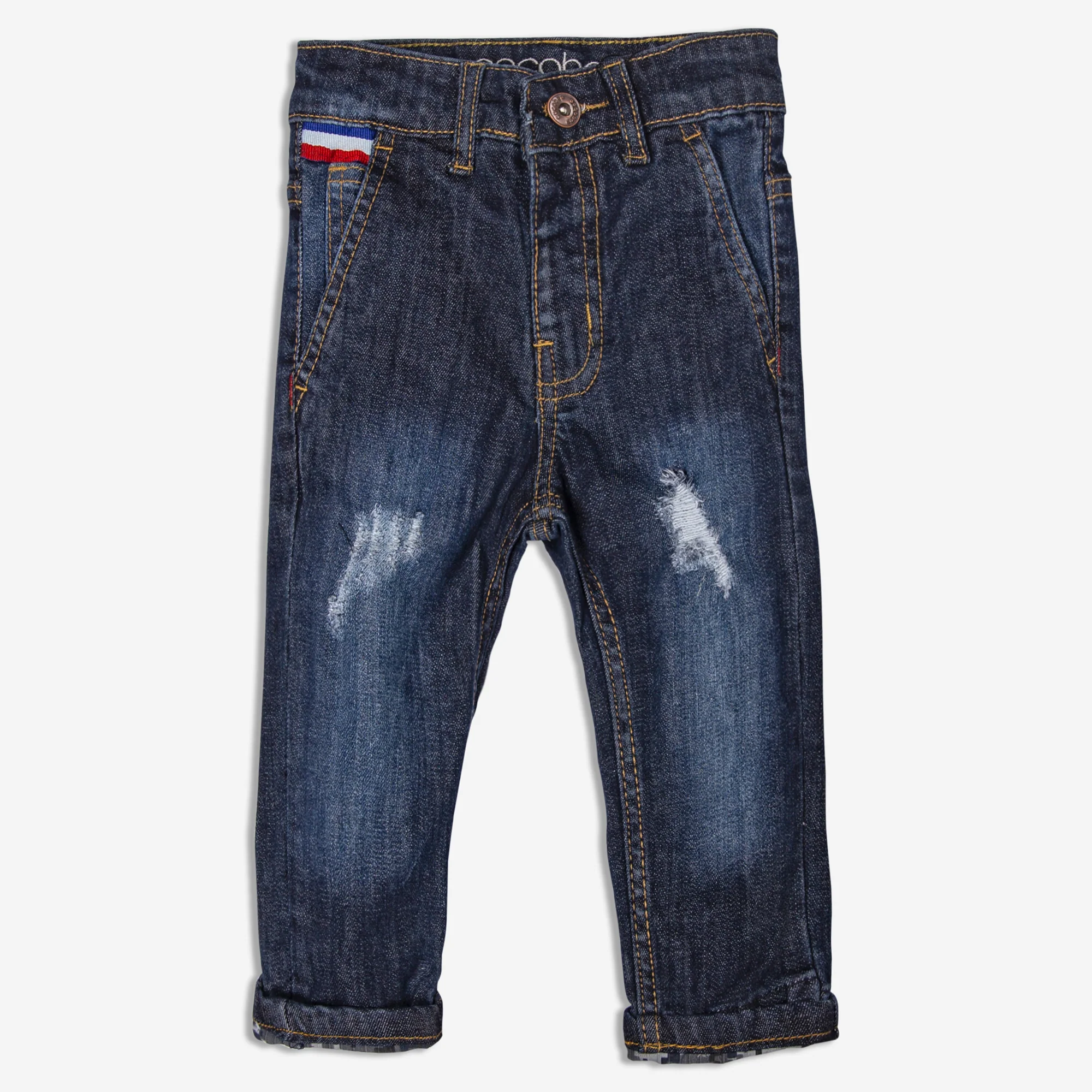 Navy Distressed Jeans