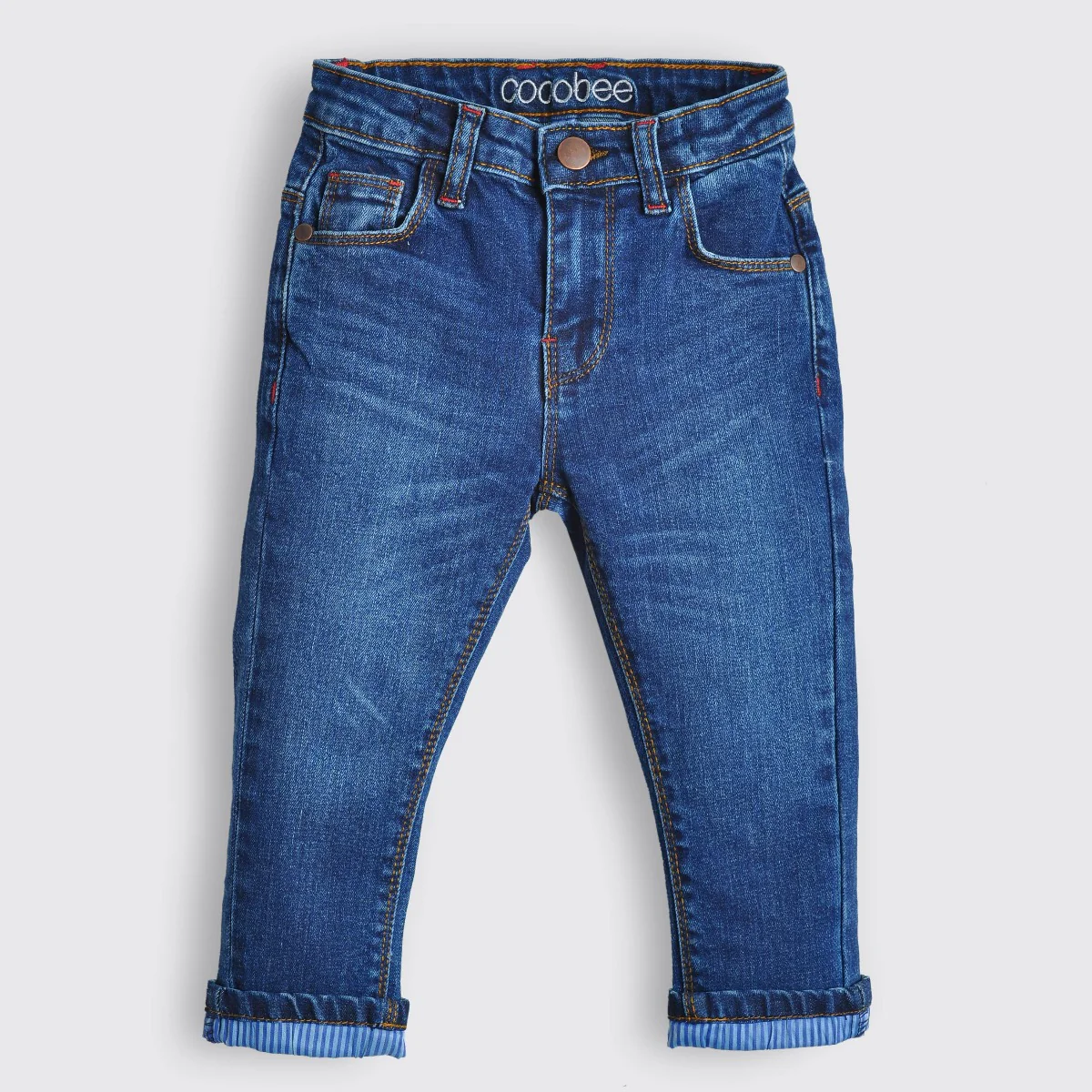 Blue Striped Turn Pants