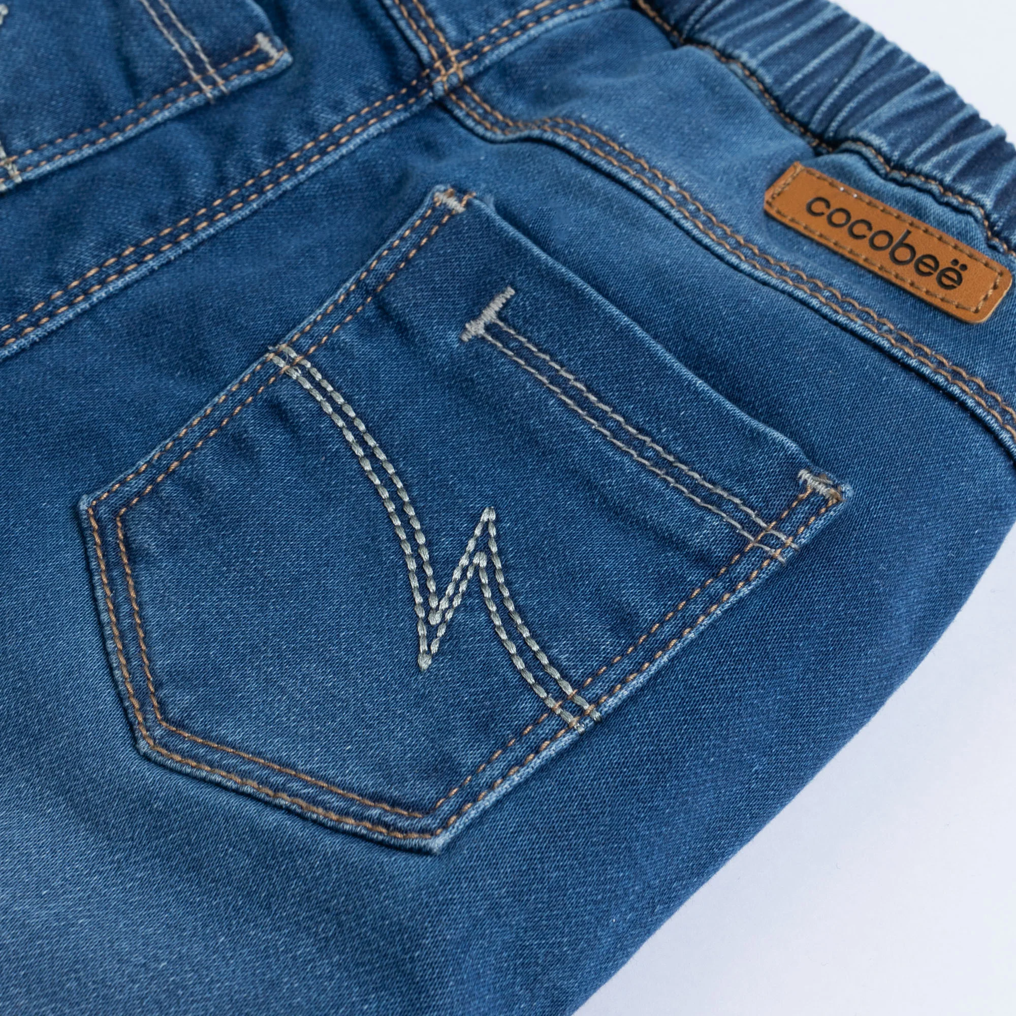 Elasticated Buttoned Denim Pant - Image 3