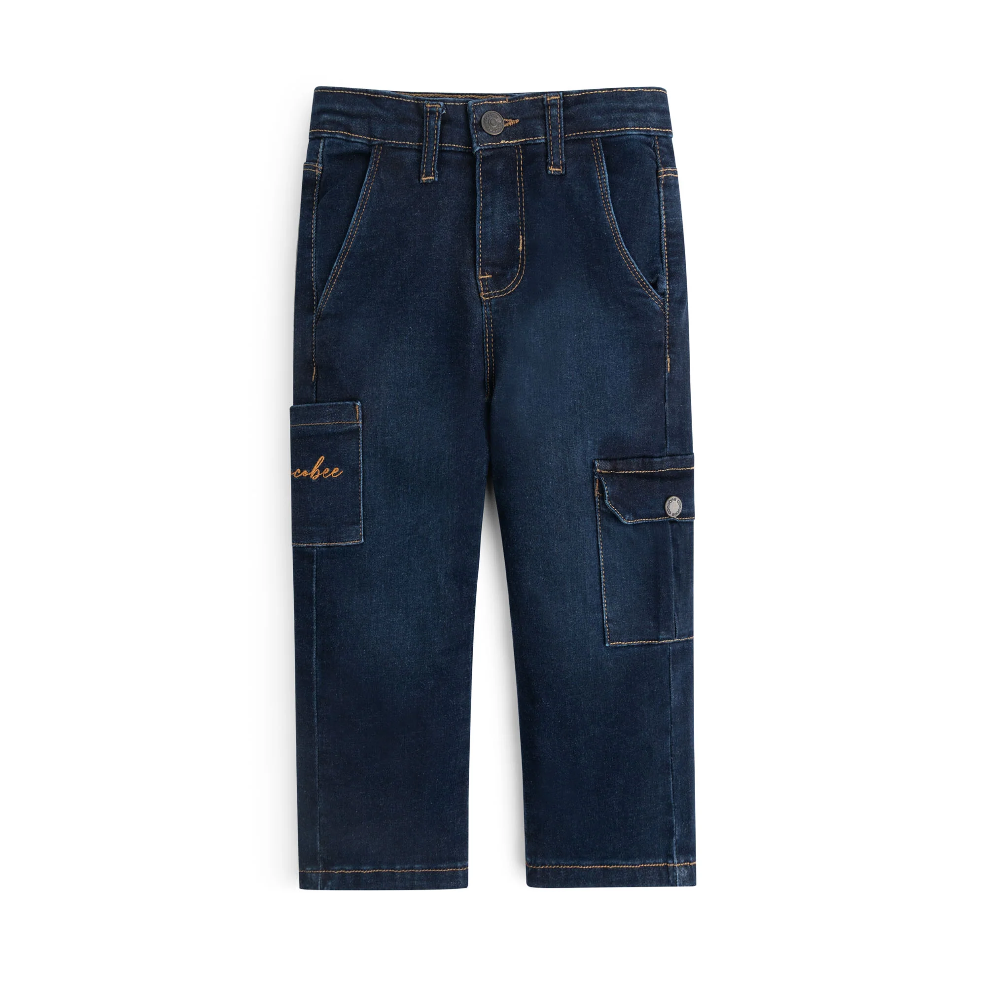 Dark Wash Denim Cargo Pant
