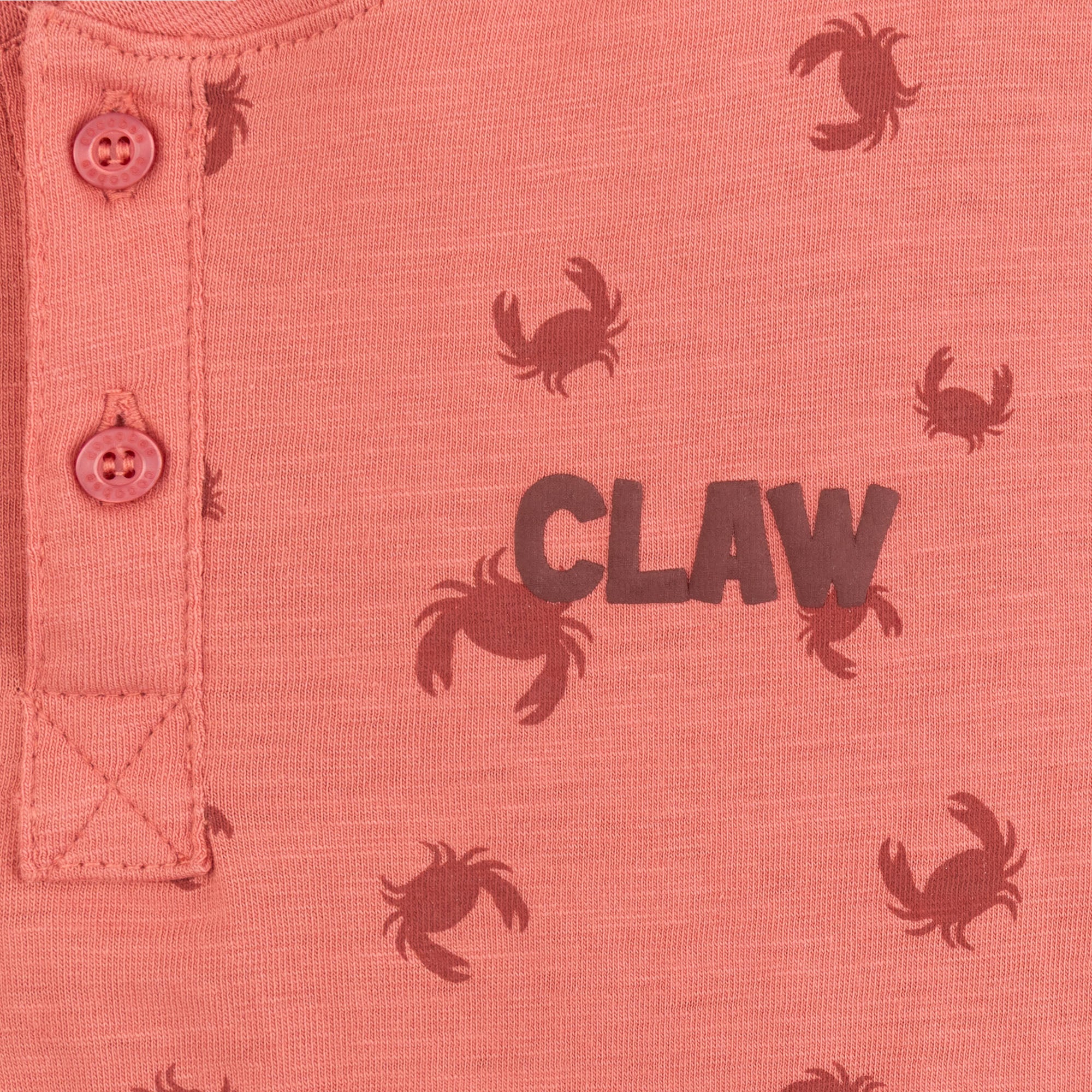 Coral Pink Classic Henley - Image 2