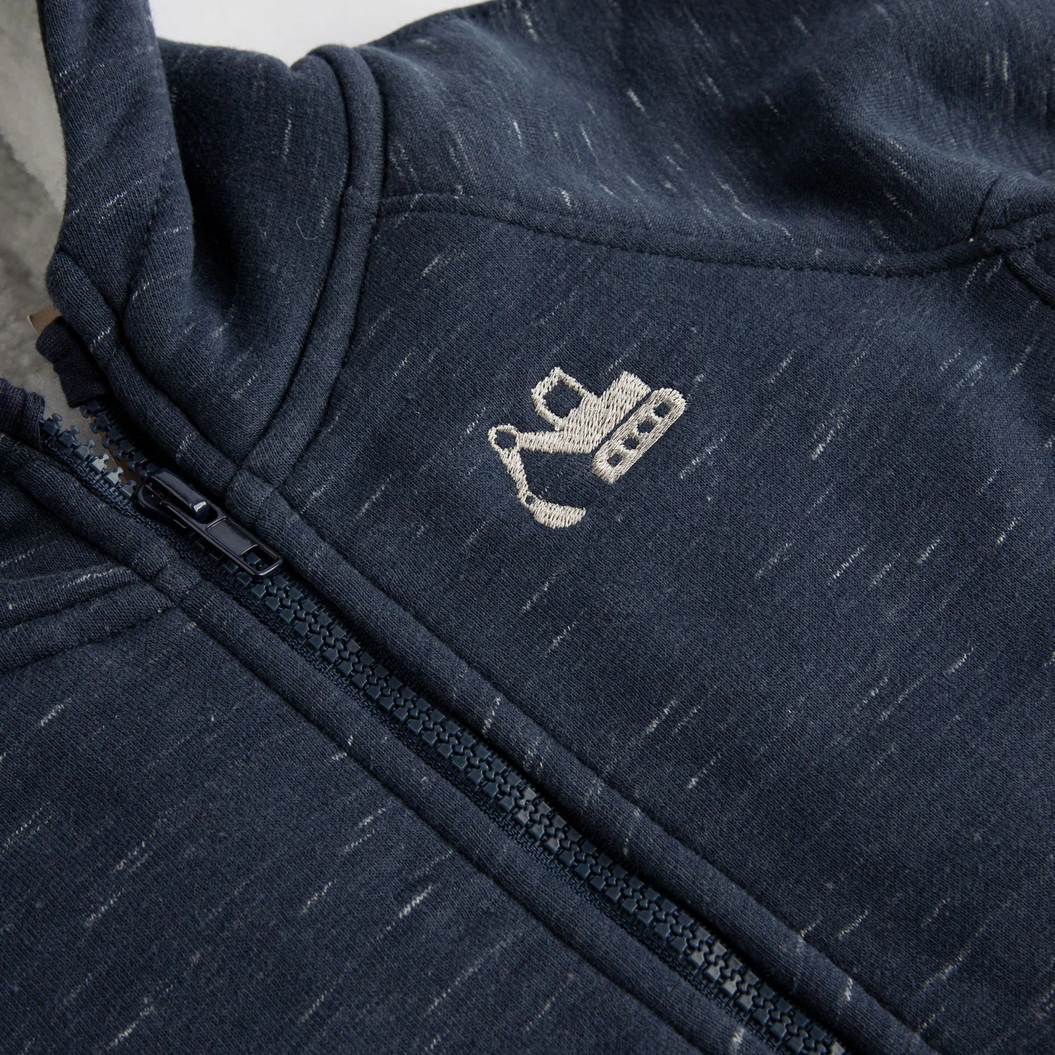 Navy Melange Hoodie - Image 2