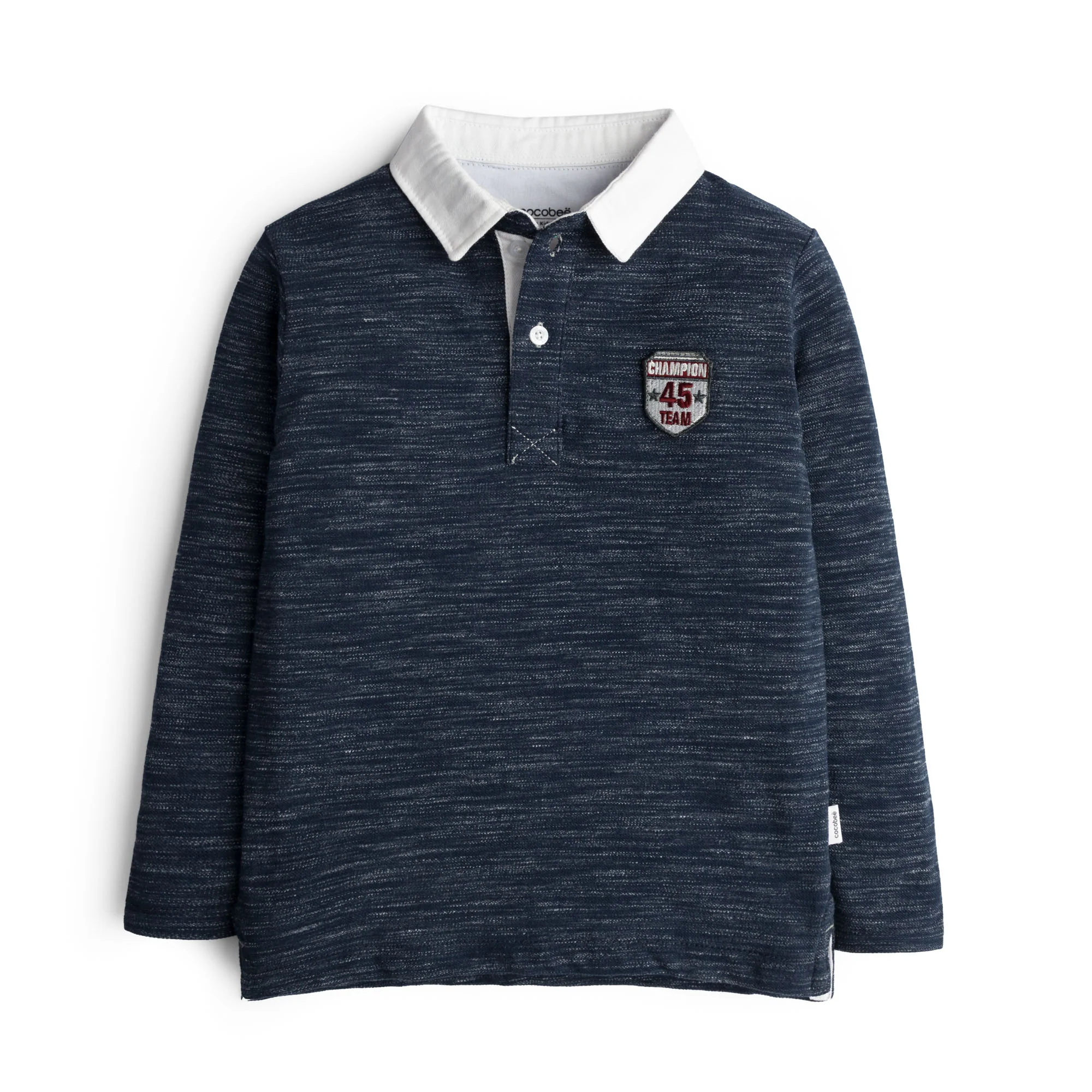 Textured Blue Rugby shirt
