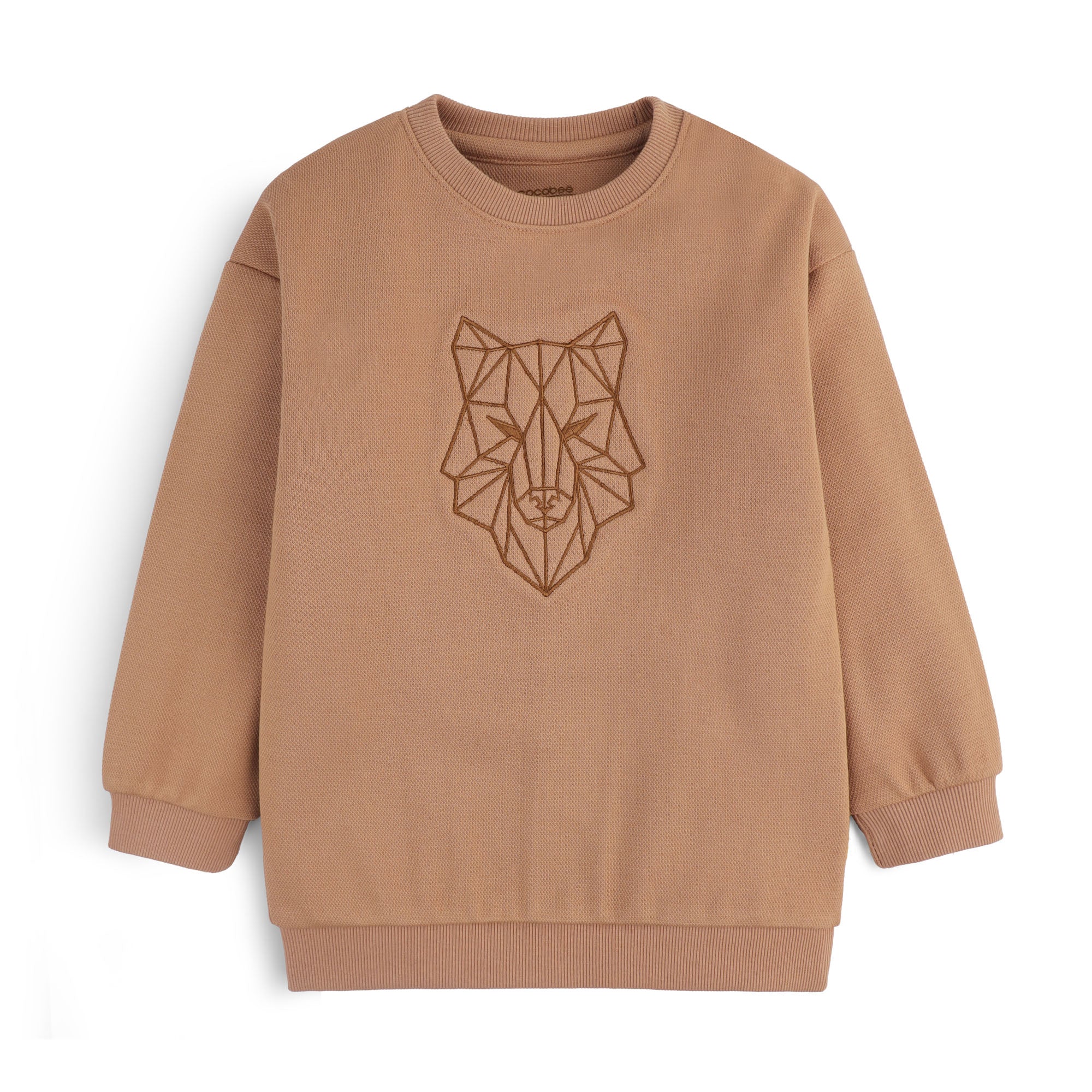 Warm Brown Textured Sweatshirt