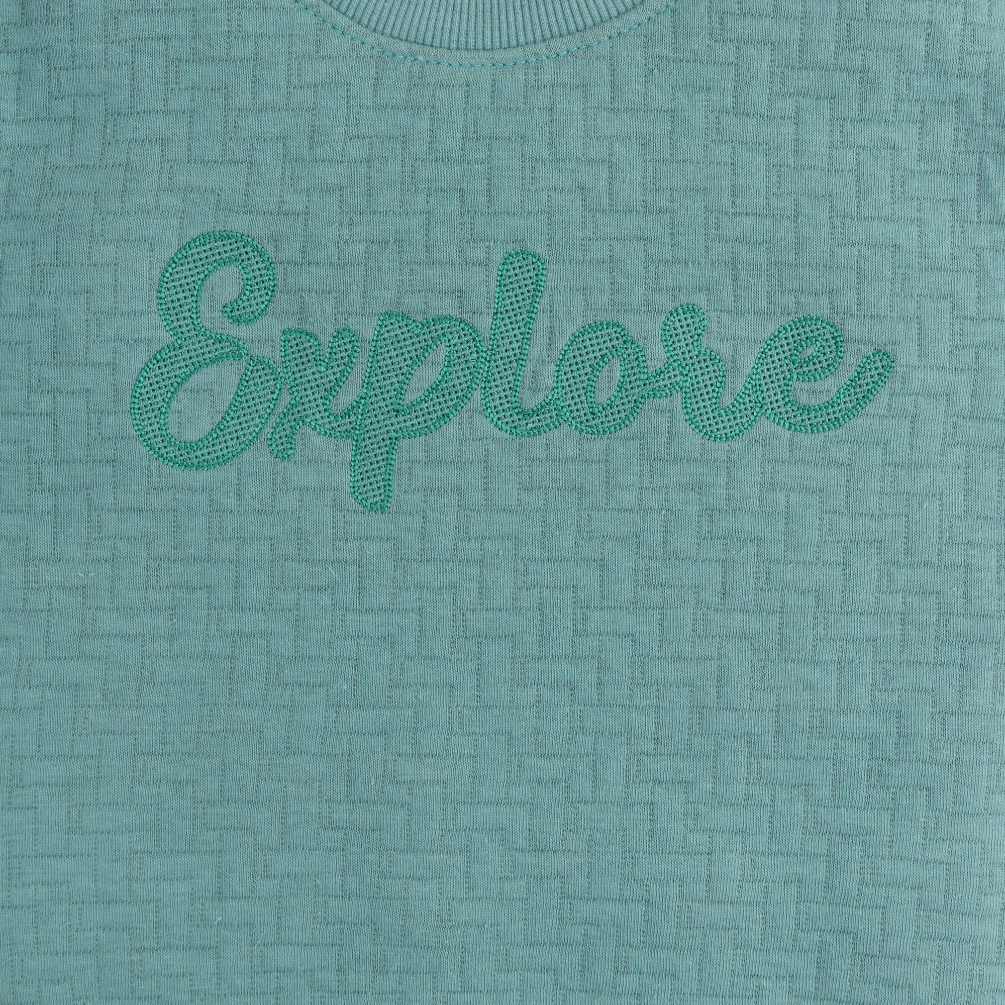 Dusty-Teal Quilted Sweatshirt - Image 2