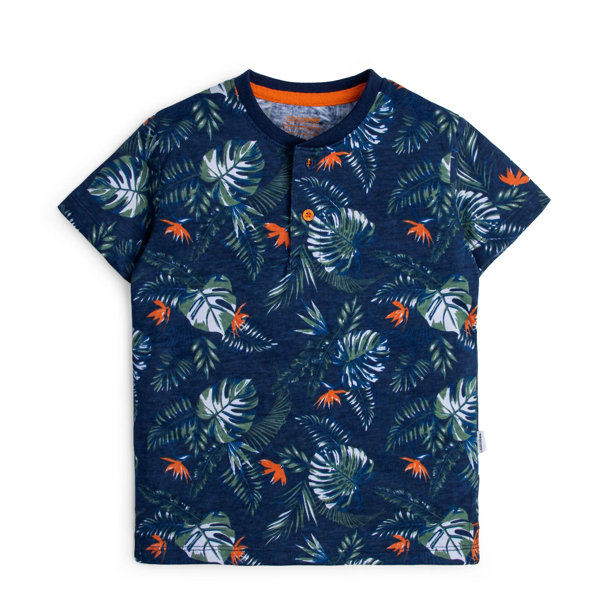 Botanical Blue Henley T-Shirt