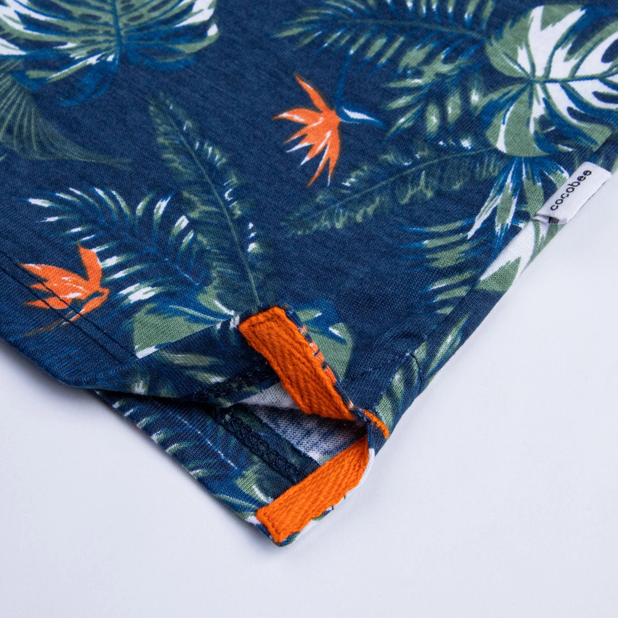 Botanical Blue Henley T-Shirt - Image 3