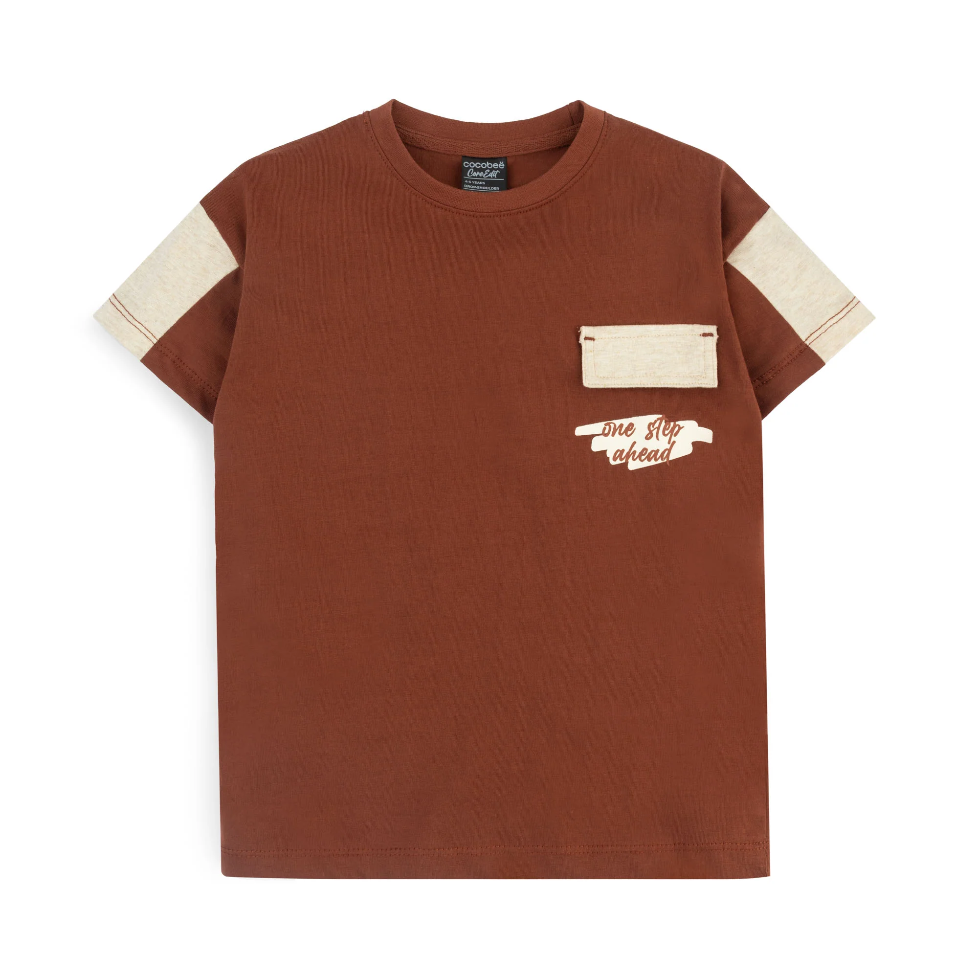 Brown Panel Printed T-Shirt