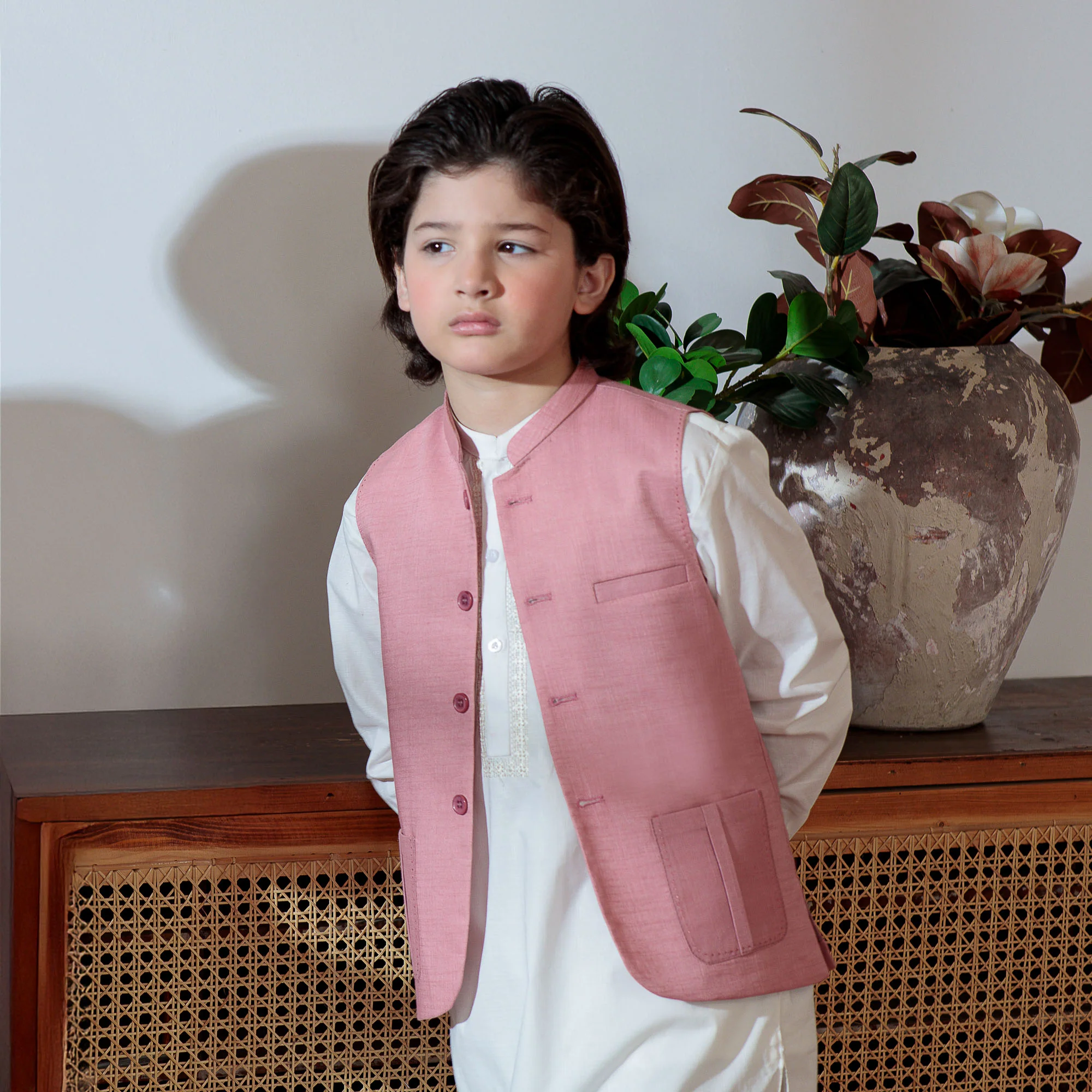 Classic Pink Tailored Waistcoat - Image 2