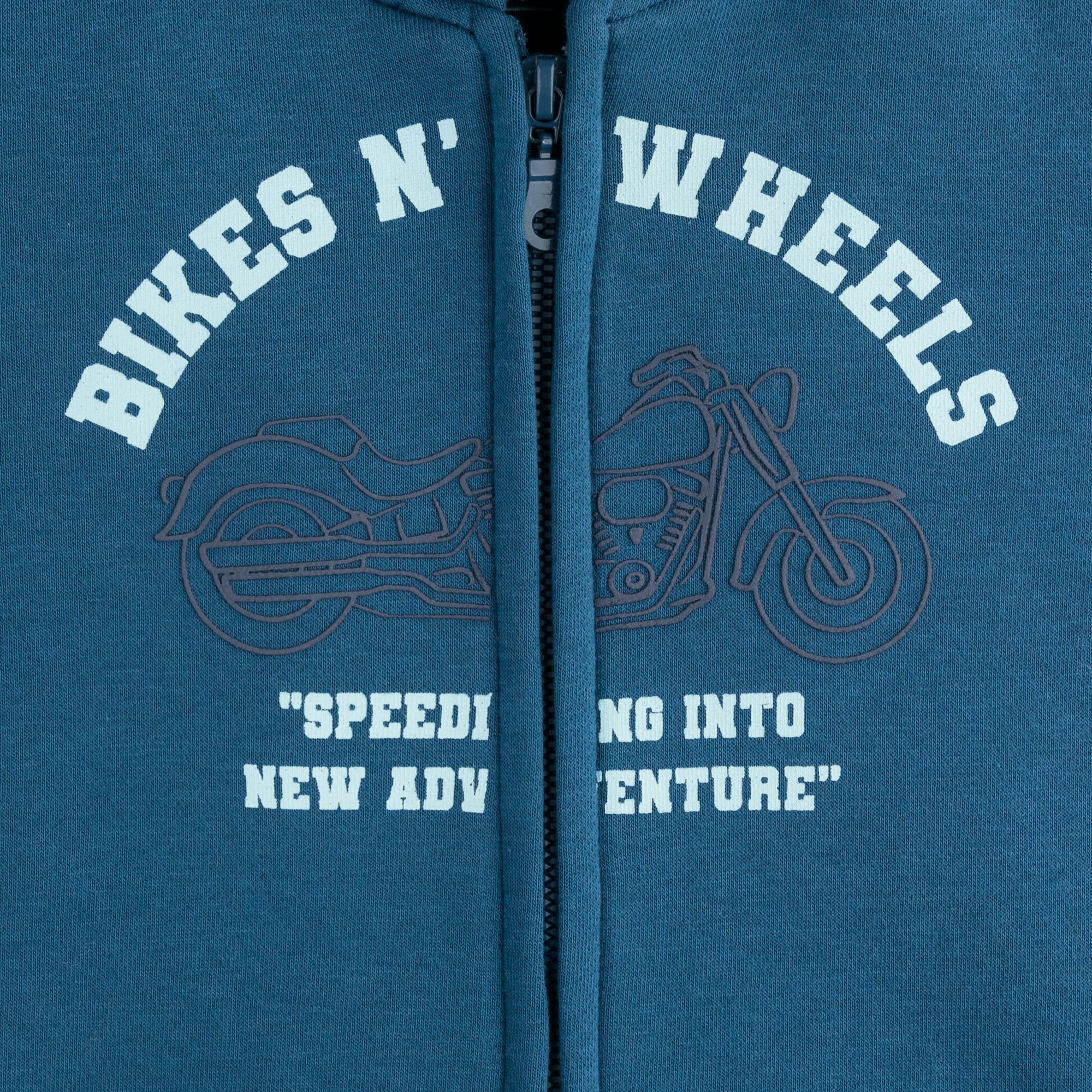 Steel Blue Zip-Up Hoodie - Image 2
