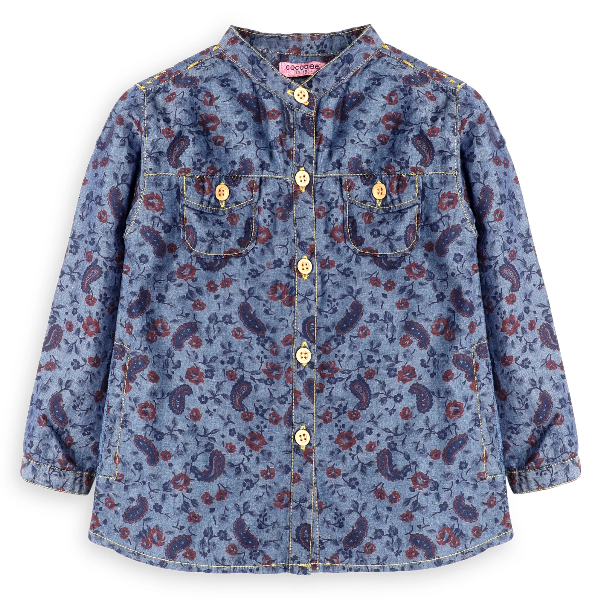 Flower Motif  Blue Top