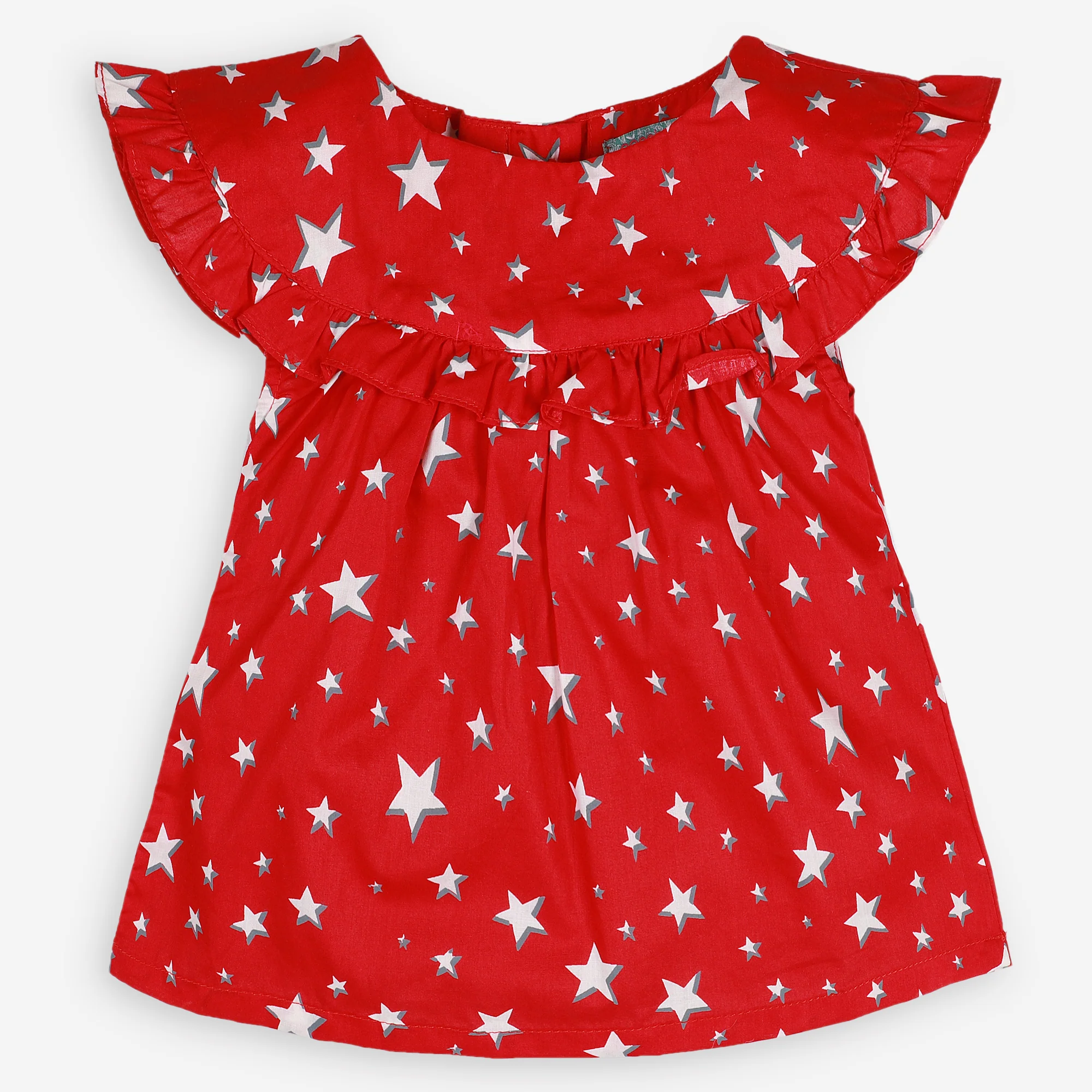 Red Starry Frill Tunic