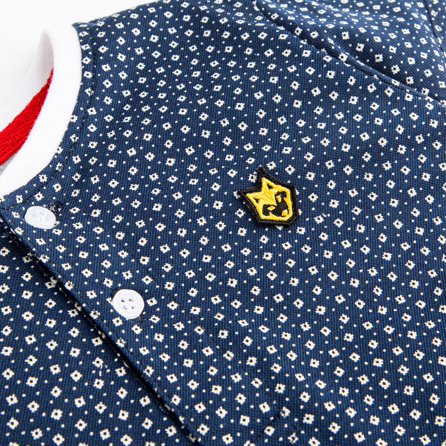 Navy Printed Henley - Image 2