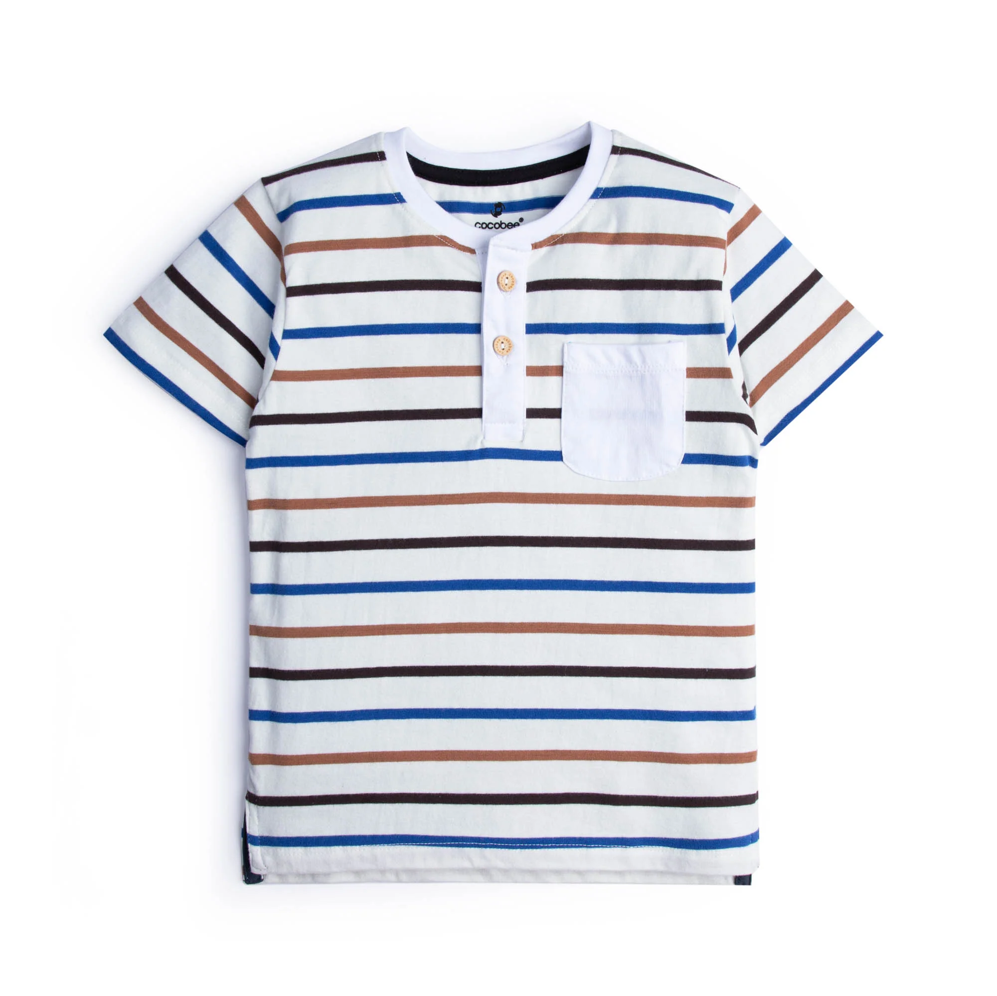 Multi-Striper Henley T-shirt
