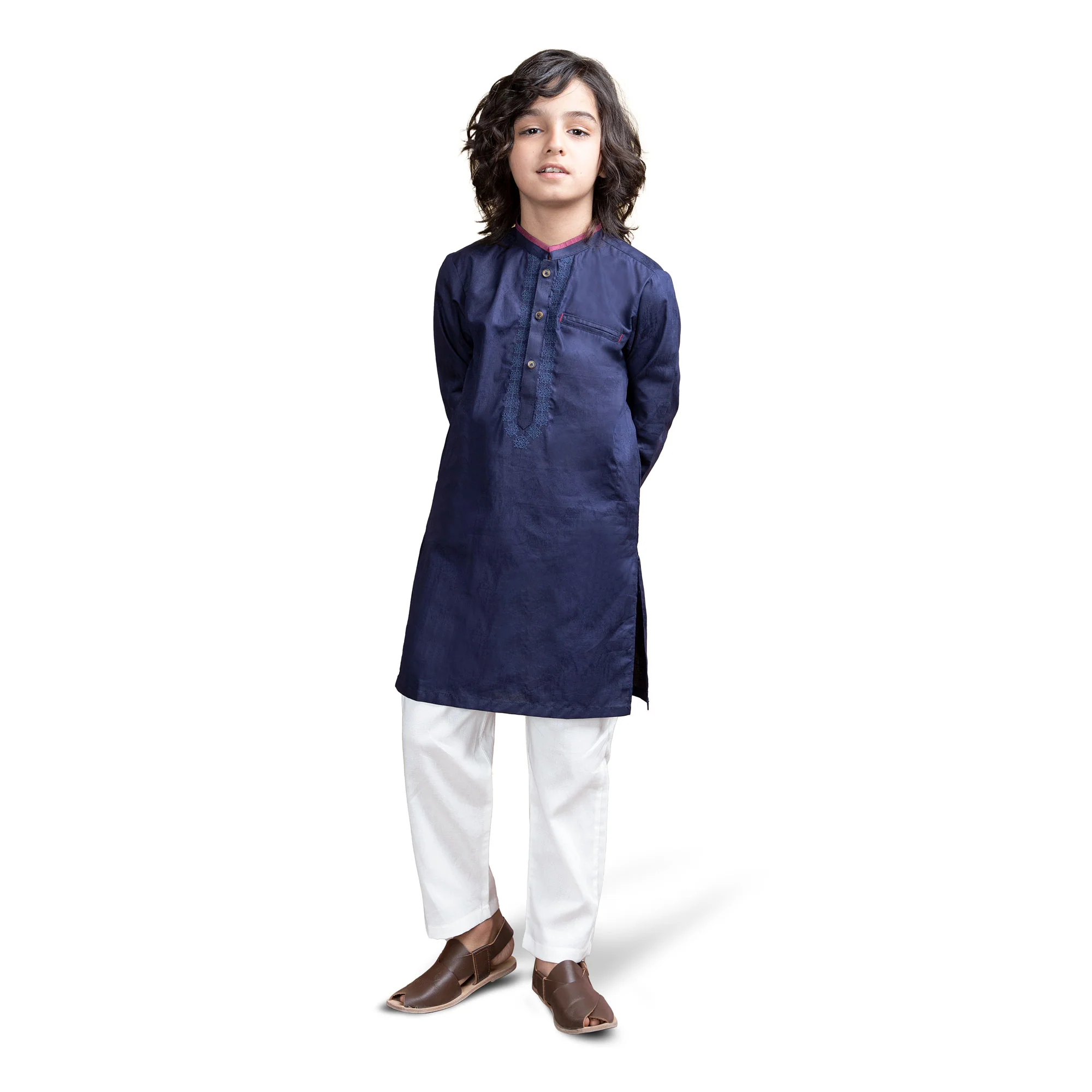 Navy Cotton Kurta