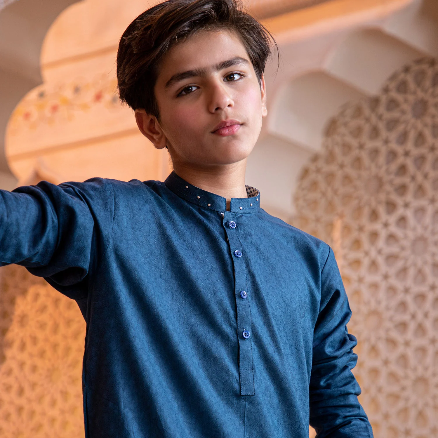 Teal Blue Kurta - Image 2