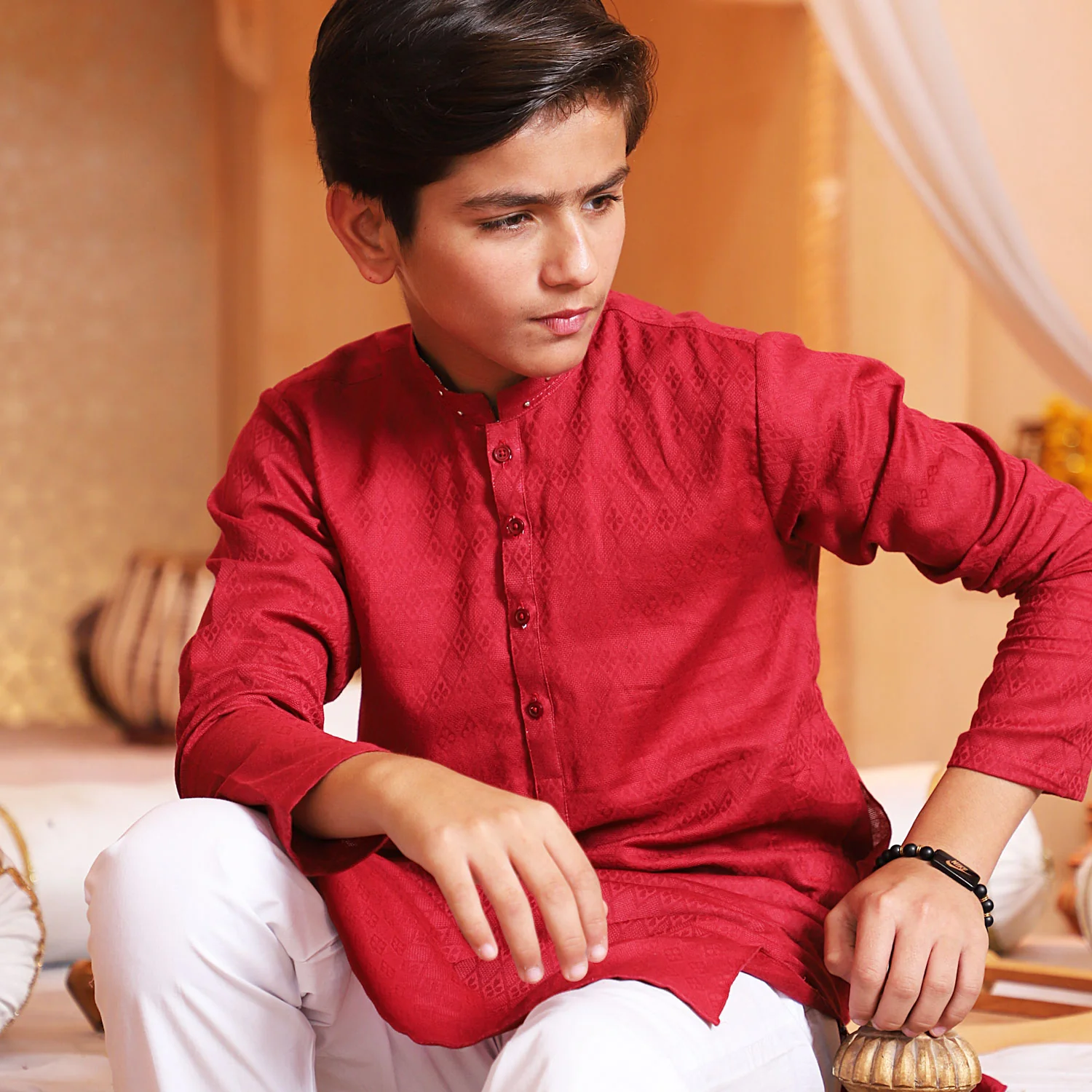 Red Boys Kurta - Image 2