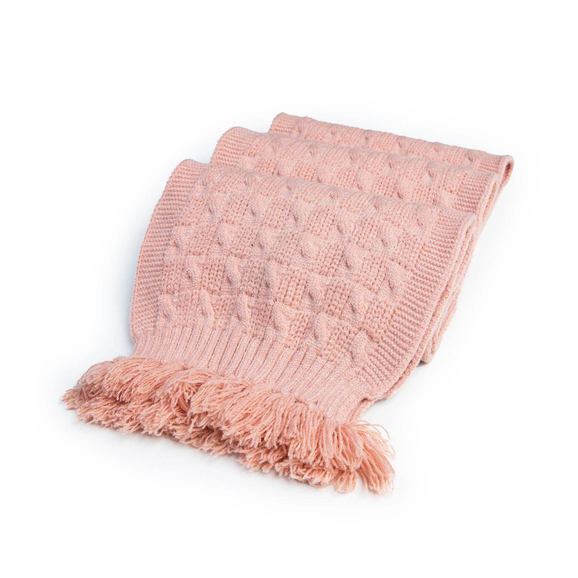Peach cable Knitted Muffler - Image 2