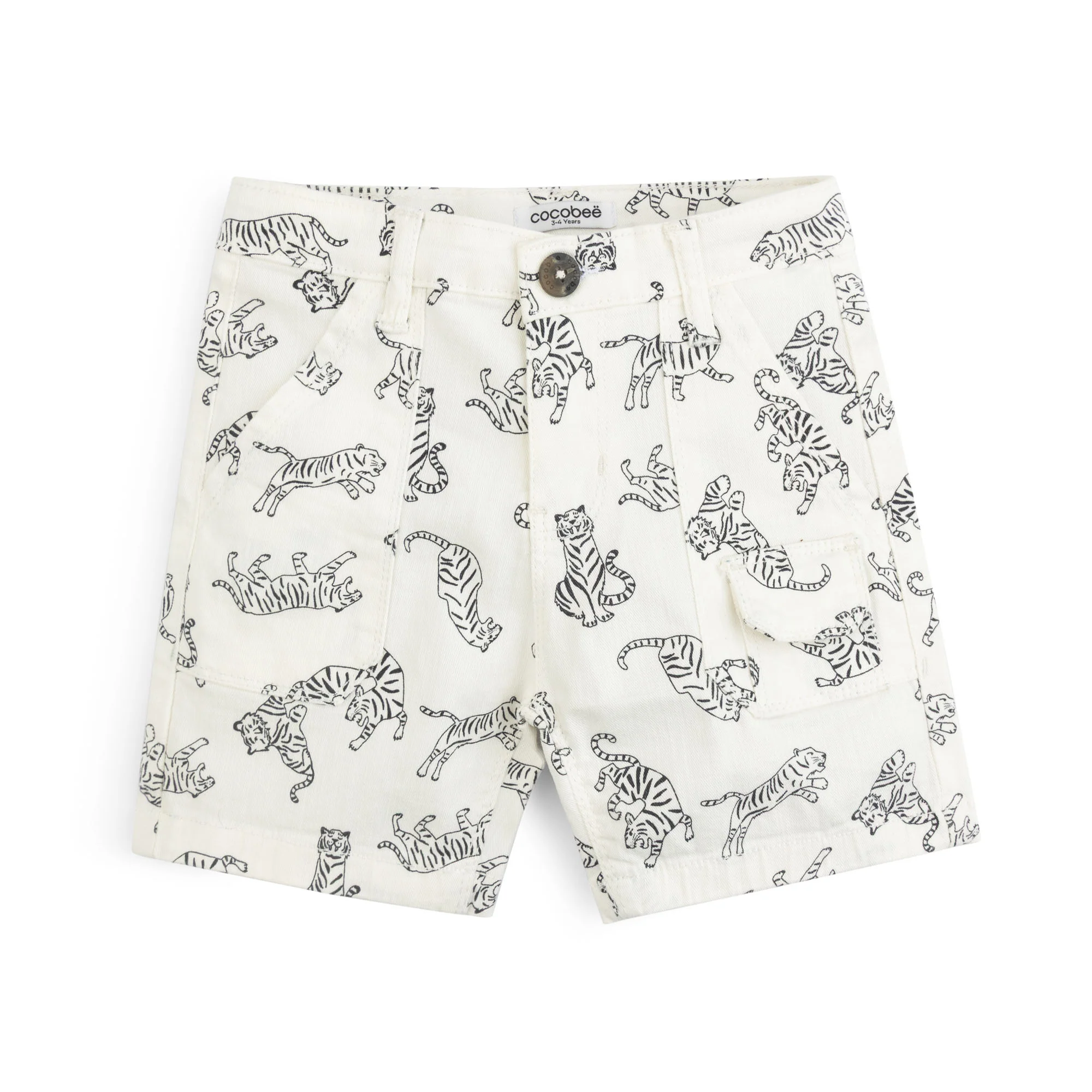 Wild Print Denim Shorts
