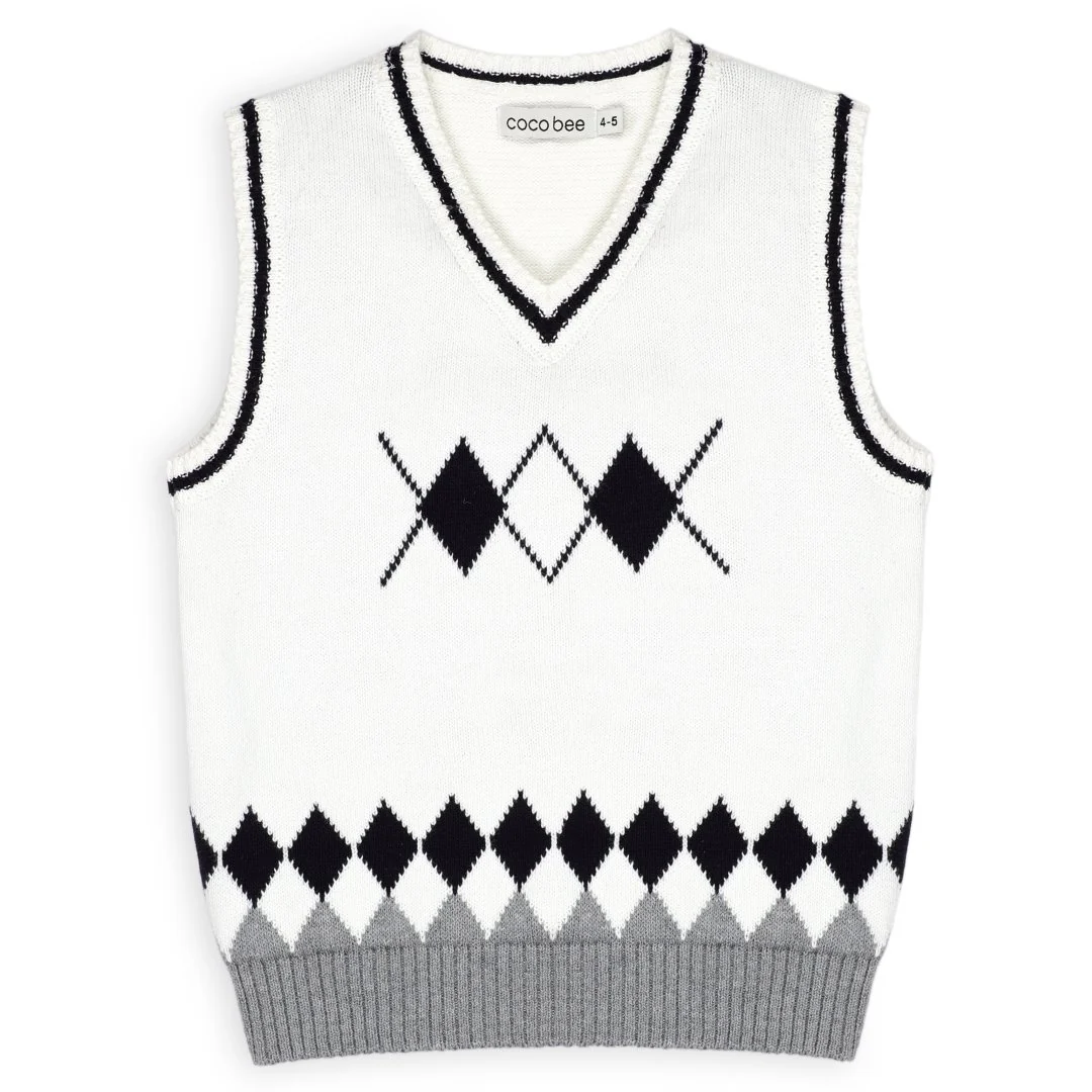 White sleeveless sweater