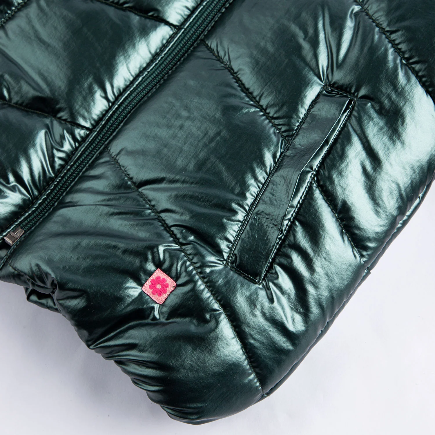 Green Metallic Puffer - Image 2