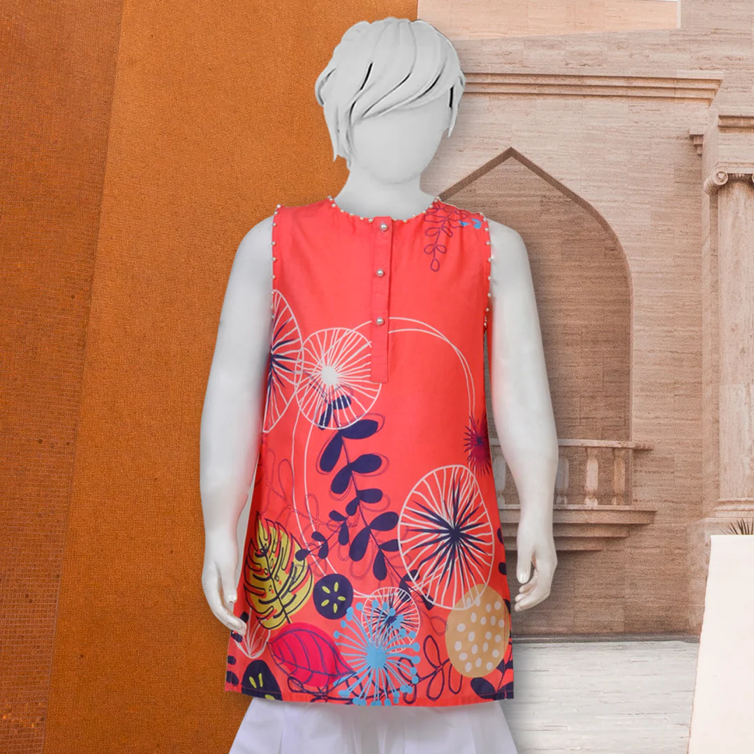 Tangerine Printed Kurti