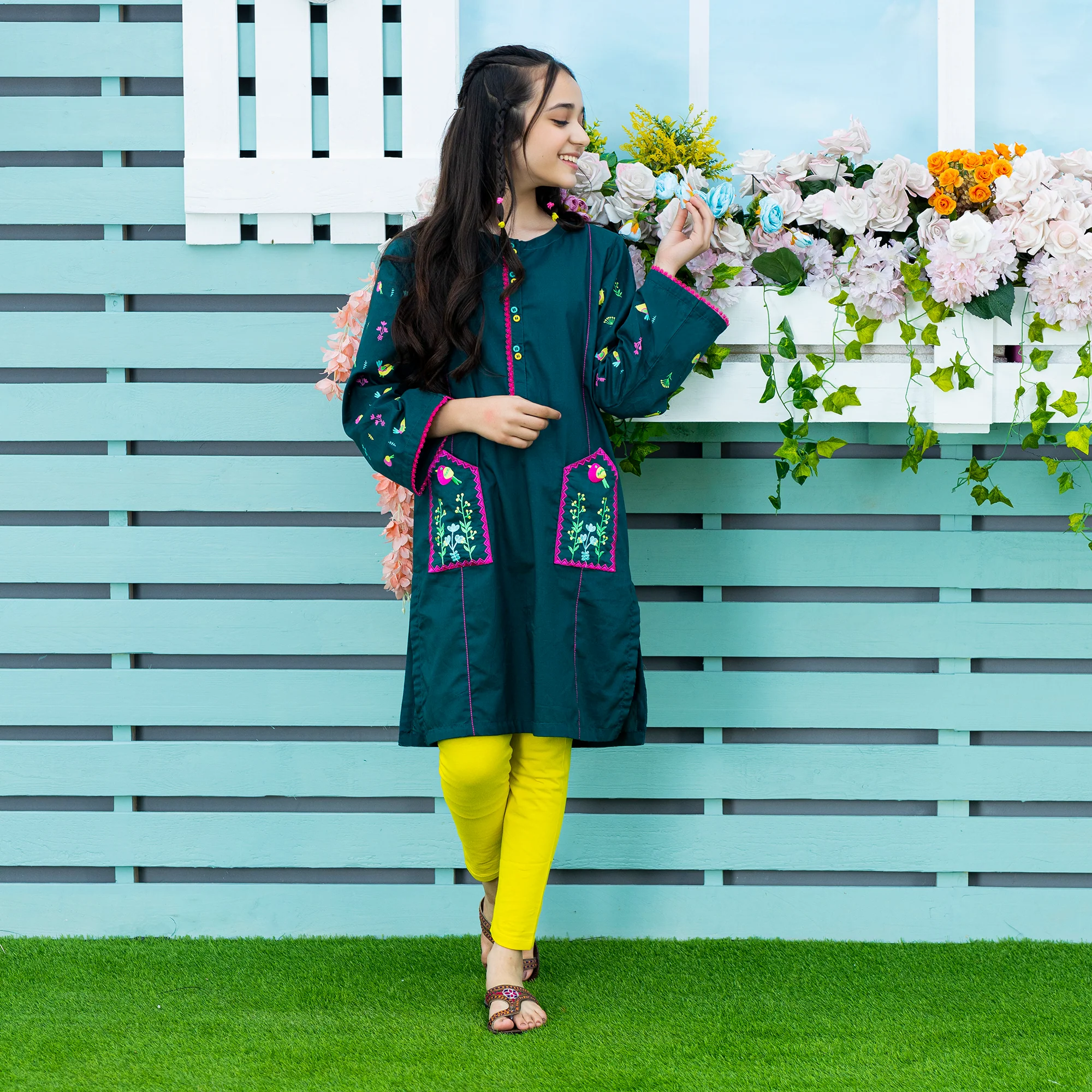 Aster Green Kurti