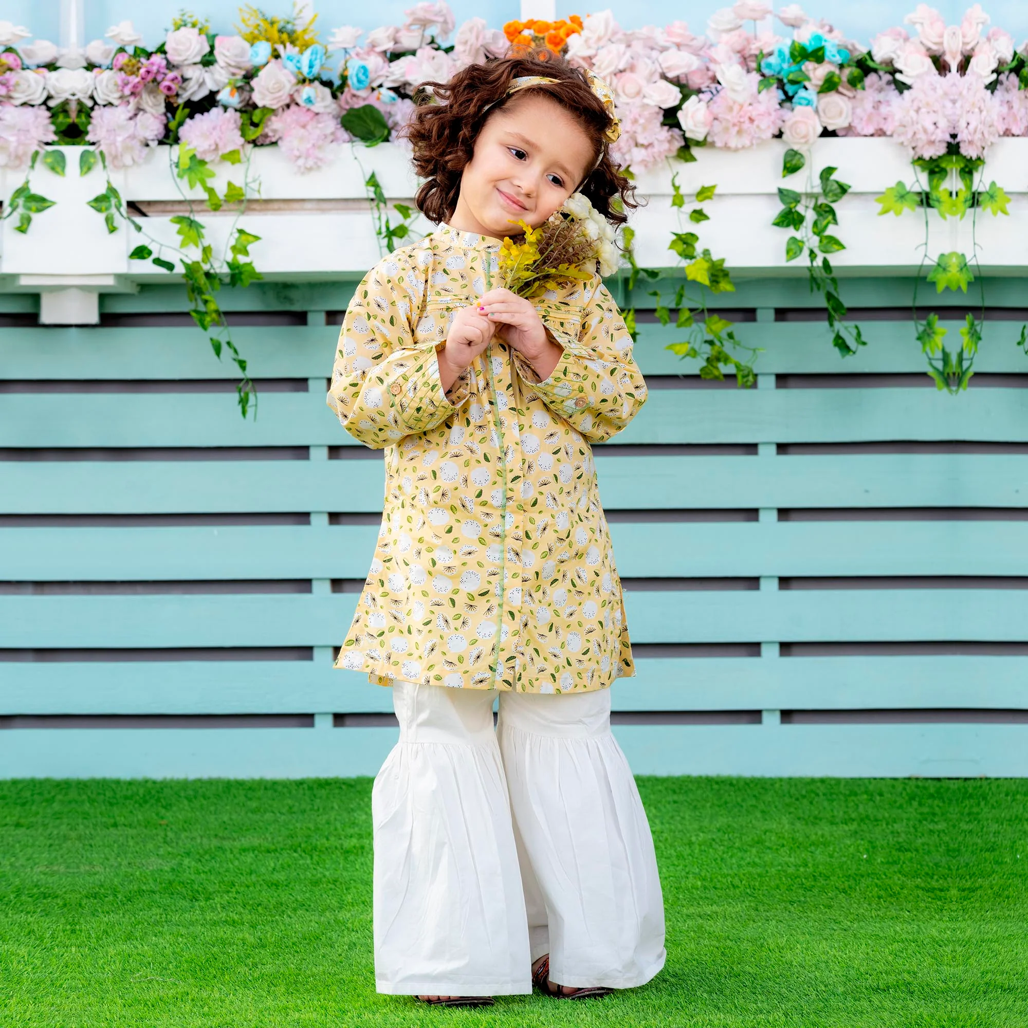 Summery Yellow Printed Kurti