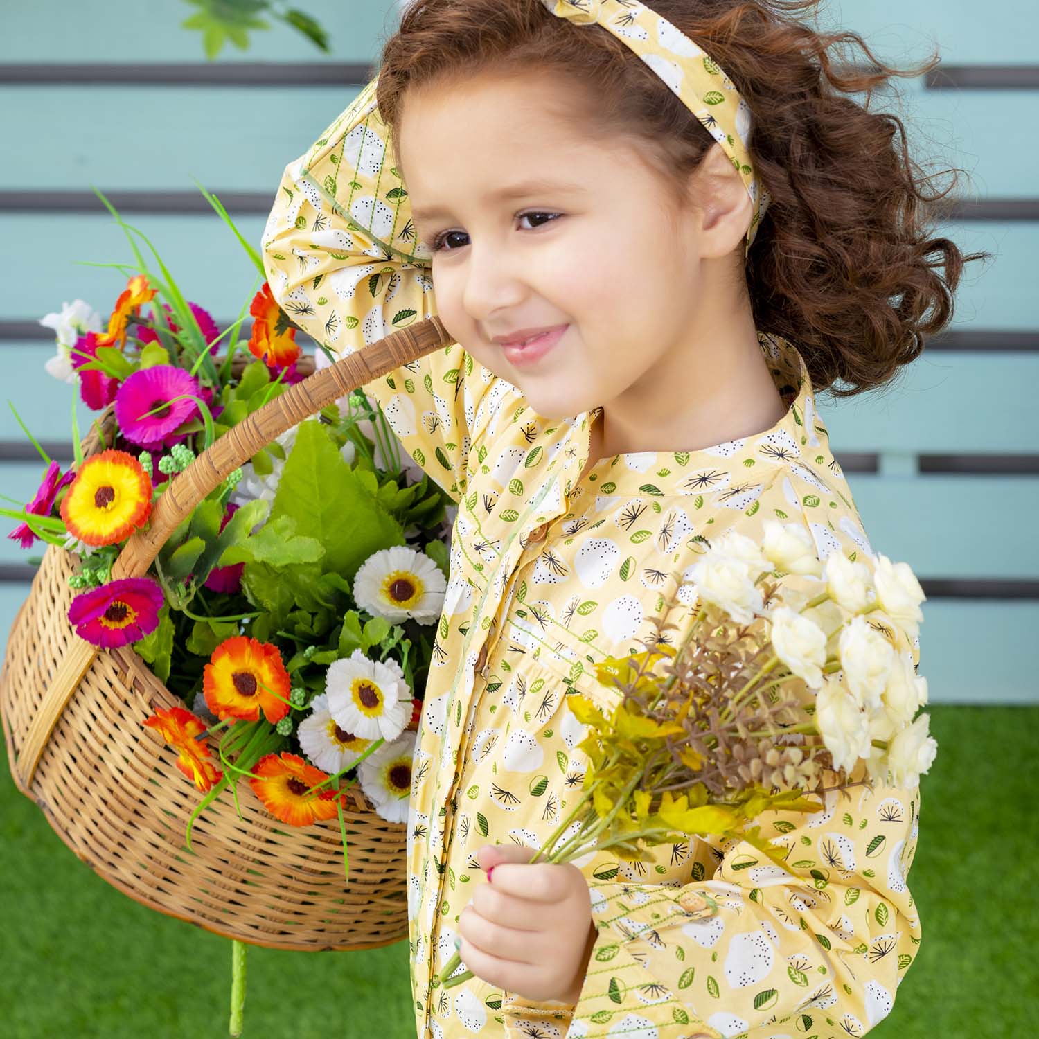 Summery Yellow Printed Kurti - Image 2