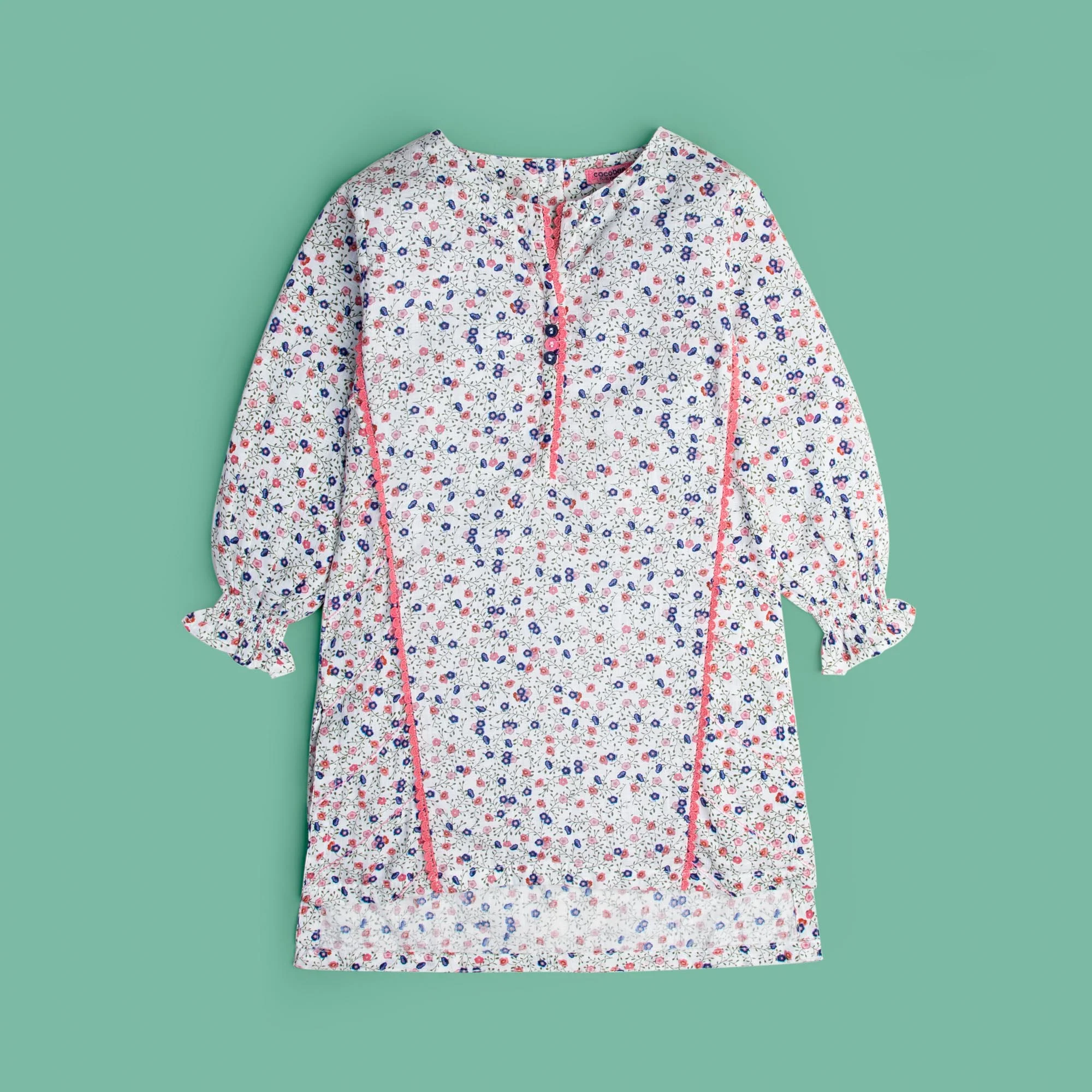 Floral Printed Long Sleeve Kurti
