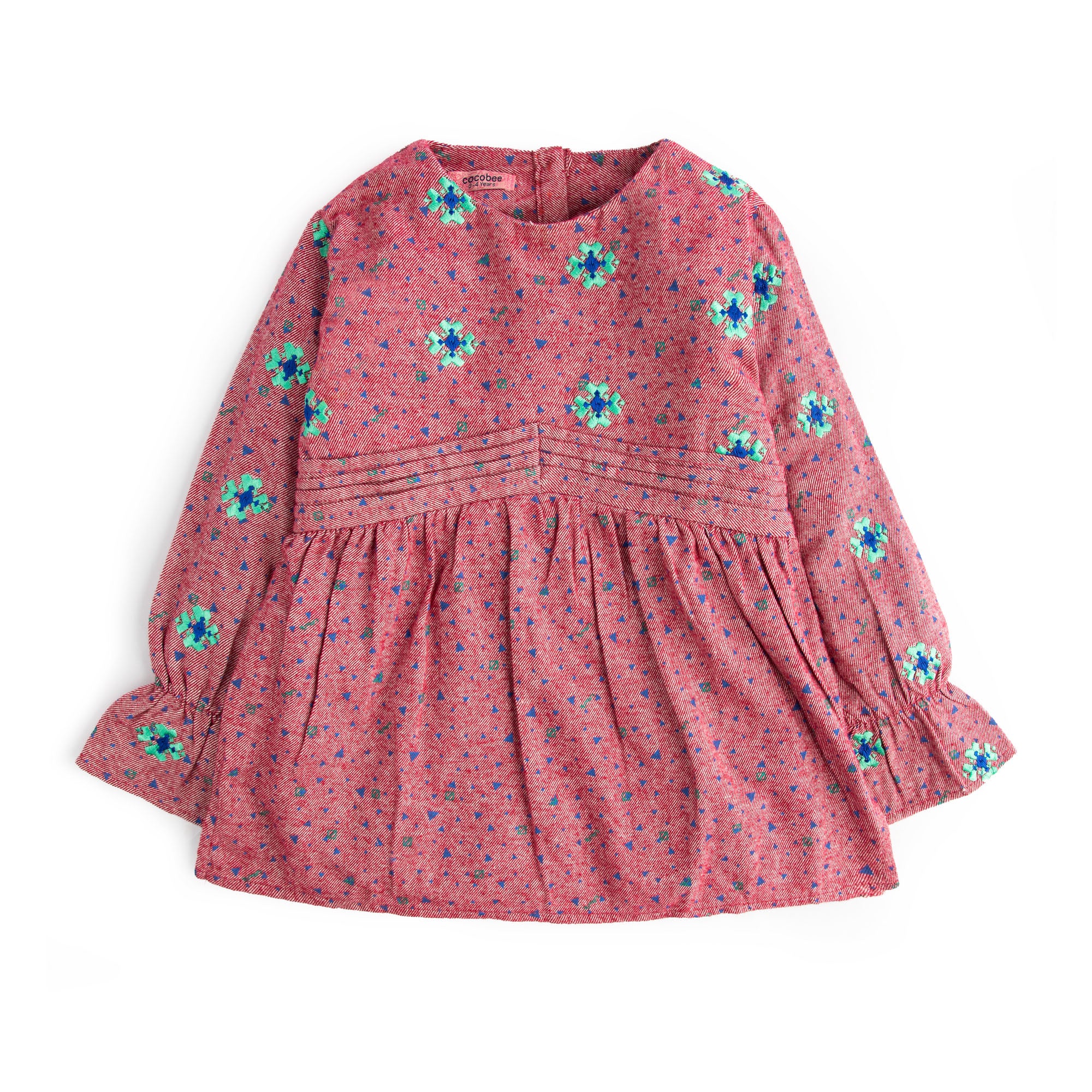 Coral Flannel Top