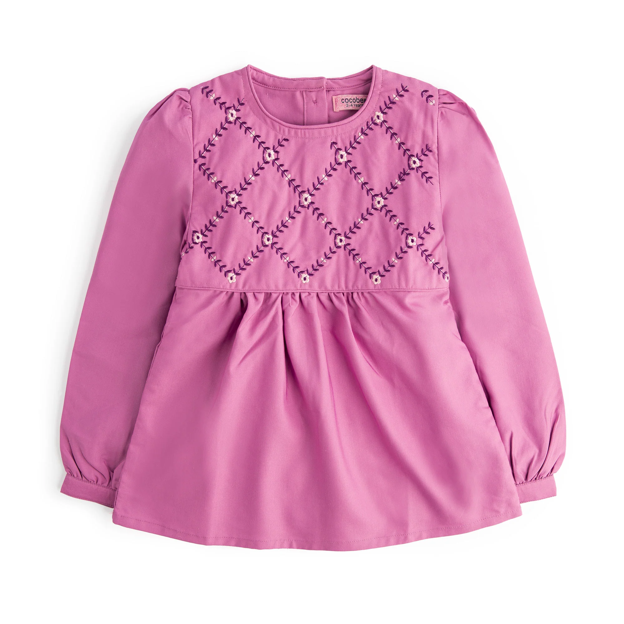 Violet Embroidered Top