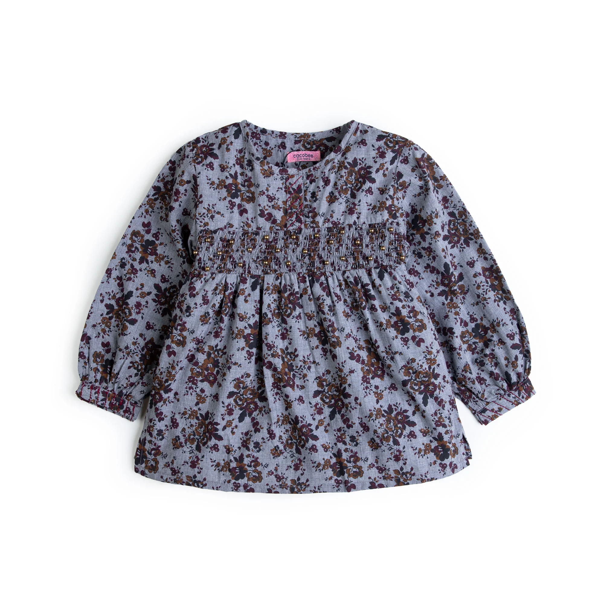 Printed Smocked Top