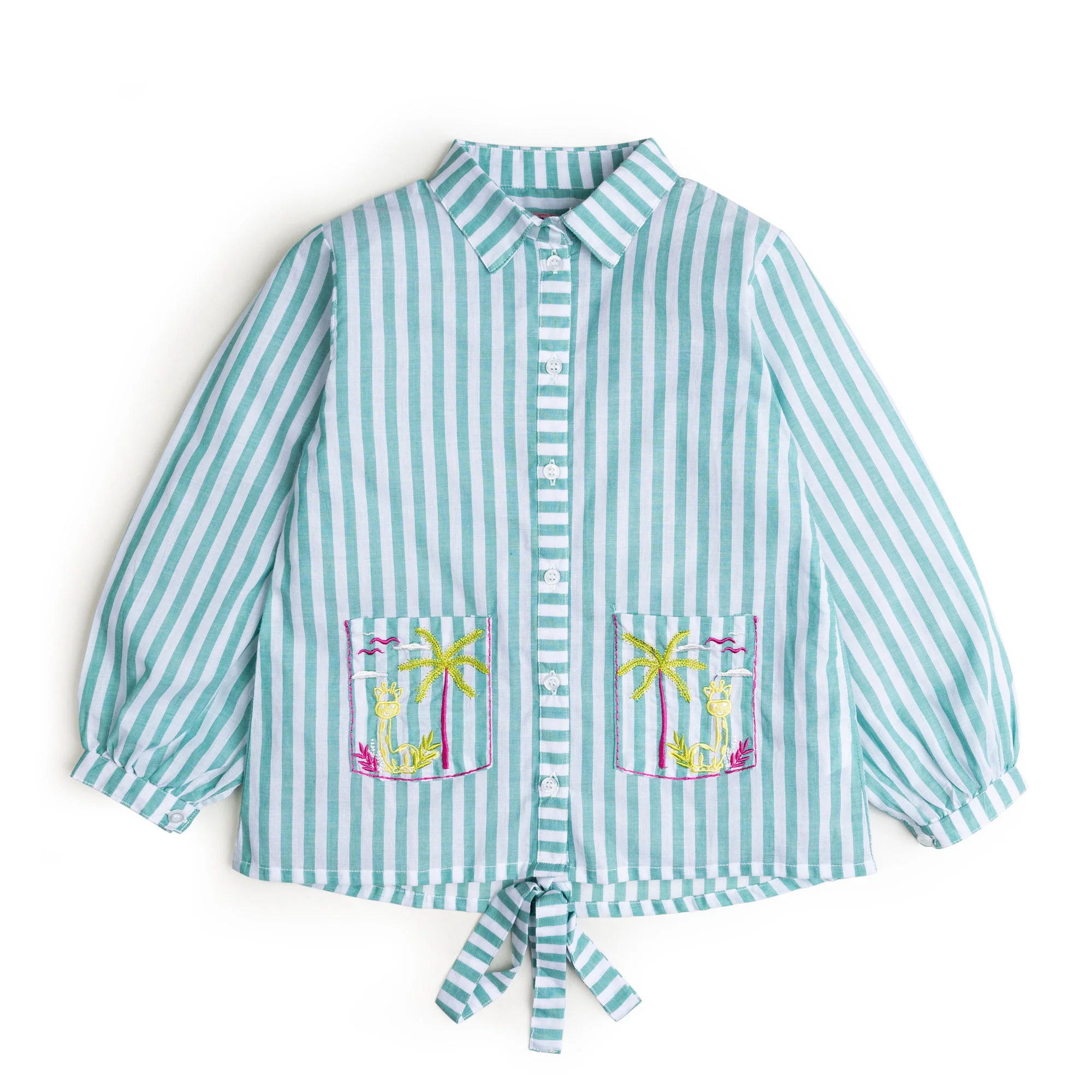 Patch Pocket Embroidered Top